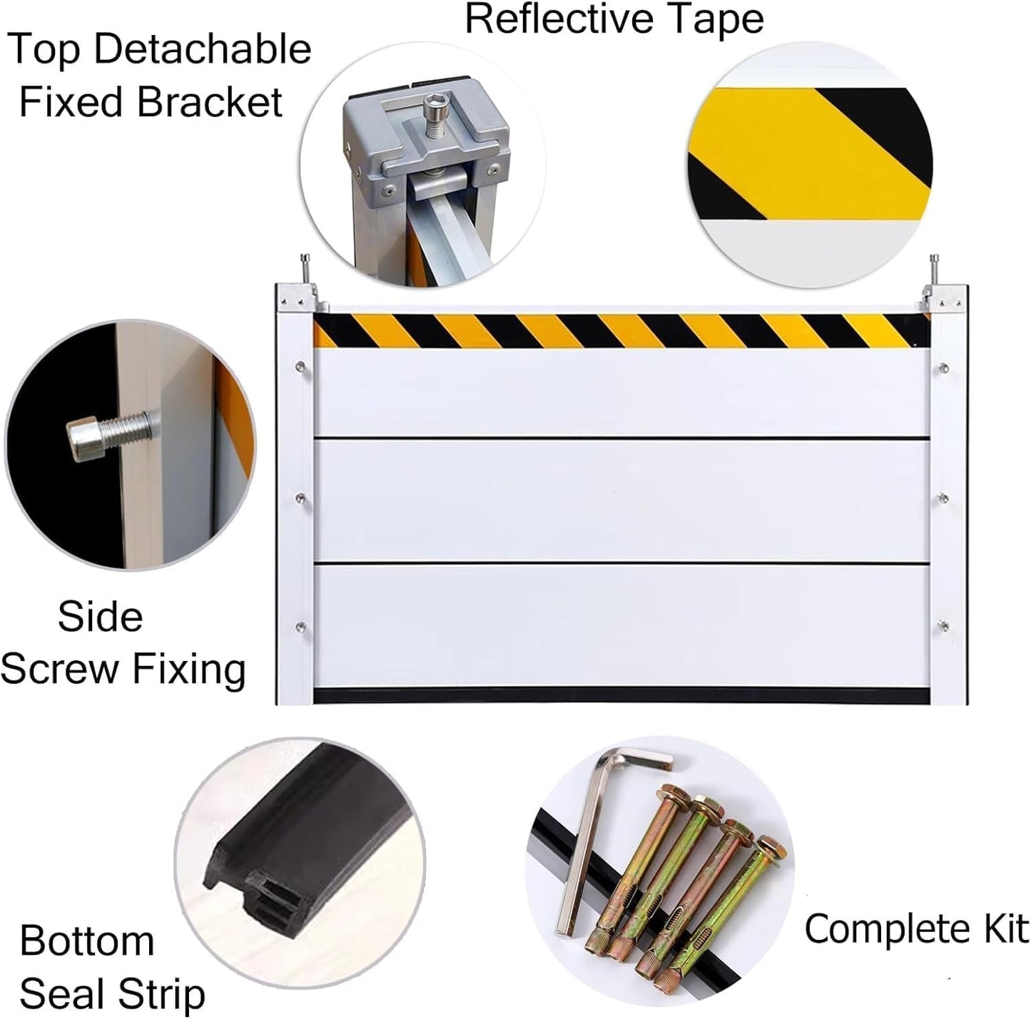 Reusable Heavy Duty Aluminum Flood Barriers for Home Exterior, Flood Protection Barriers Water Barrier Door Quick Detachable Garage Doors Detachable Mobile Rain Water Baffle ( H 23.6 inch L 10FT)