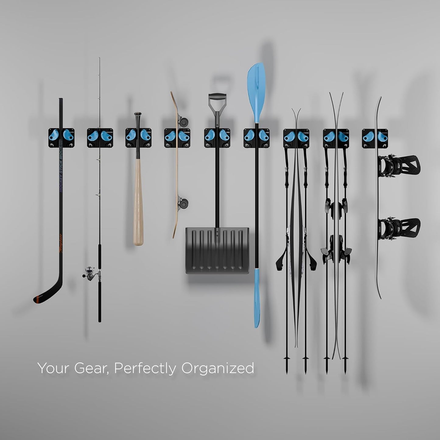 Ultimate Ski & Snowboard Wall Rack | Secure, Non-Slip Storage | Fits Any Ski/Board | Garage Organization | Ski Storage Rack | Snowboard Storage Rack | Winter Gear Organizer | 6 Pck
