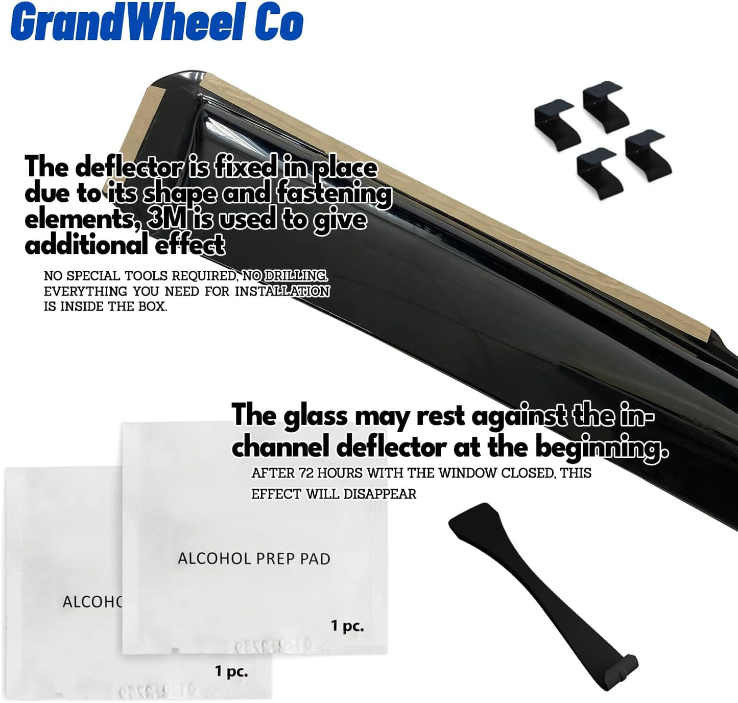 Window Deflectors Smoke Tinted in-Channel Side Window Vent Visor Deflectors Rain Guards Compatible with Chevrolet (Chevy) Bolt EV 2017-2023 - 4 pcs. GW0810