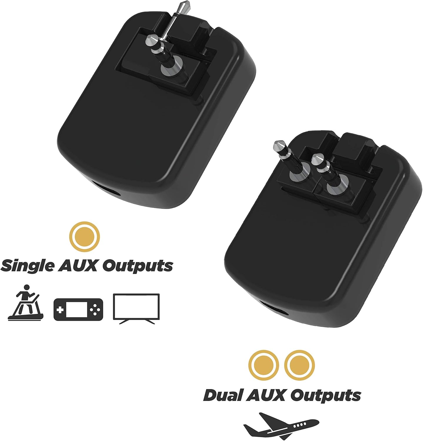 Scosche BTT-SP FlyTunes Universal Portable Bluetooth 4.1 Wireless Audio Transmitter for Use with AirPods, Earbuds/Headphones, TV’s and More - Black