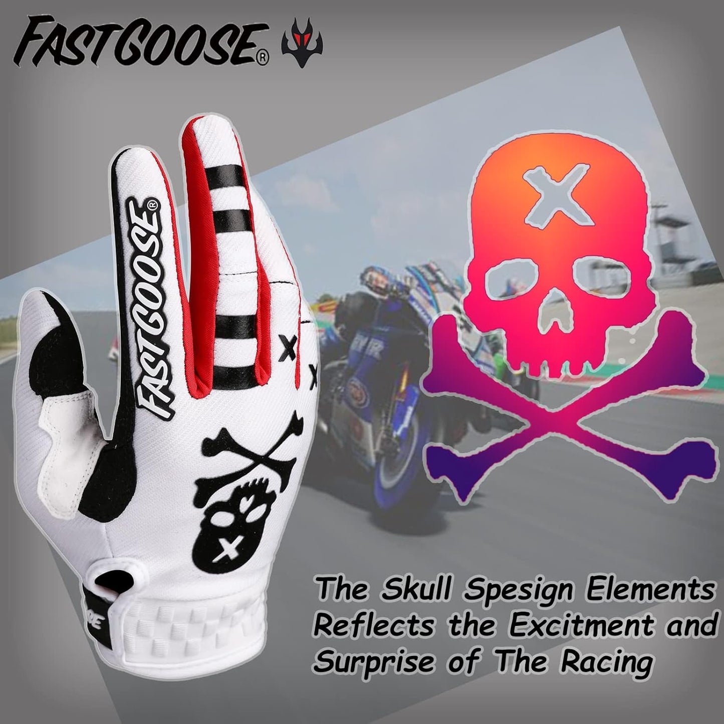 Dirt Bike Motorcycle Gloves - Motocross, Motorbike & ATV Off Road Racing Sports Cycling Gloves