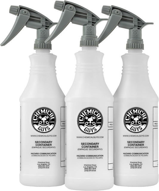 Chemical Guys ACC130 Professional Chemical Resistant Heavy Duty Bottle and Sprayer - 32 oz. (Pack of 3)