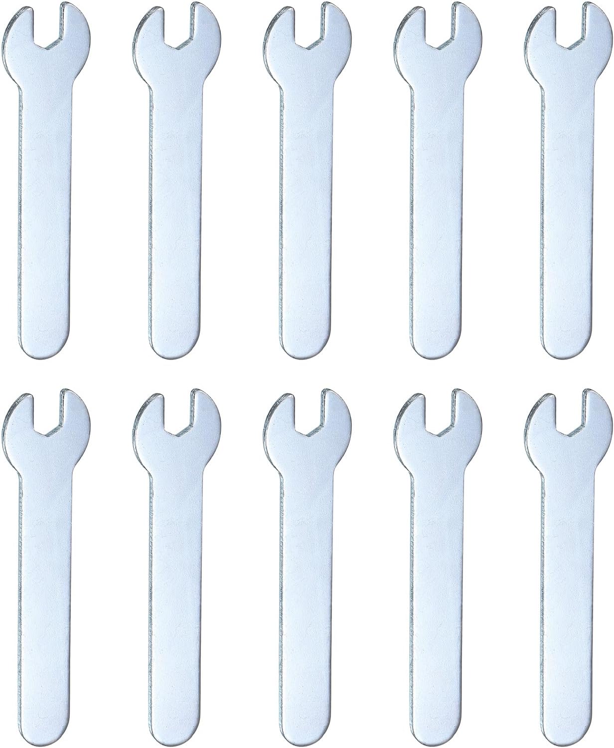 HARFINGTON 10pcs Small Wrench Open End Wrench 5.5x66x1.5mm Metric U-Shaped Single Open Ended Spanner Super Thin Small Flat Head Galvanizing Wrench for Automotive Repair Furniture Assembly
