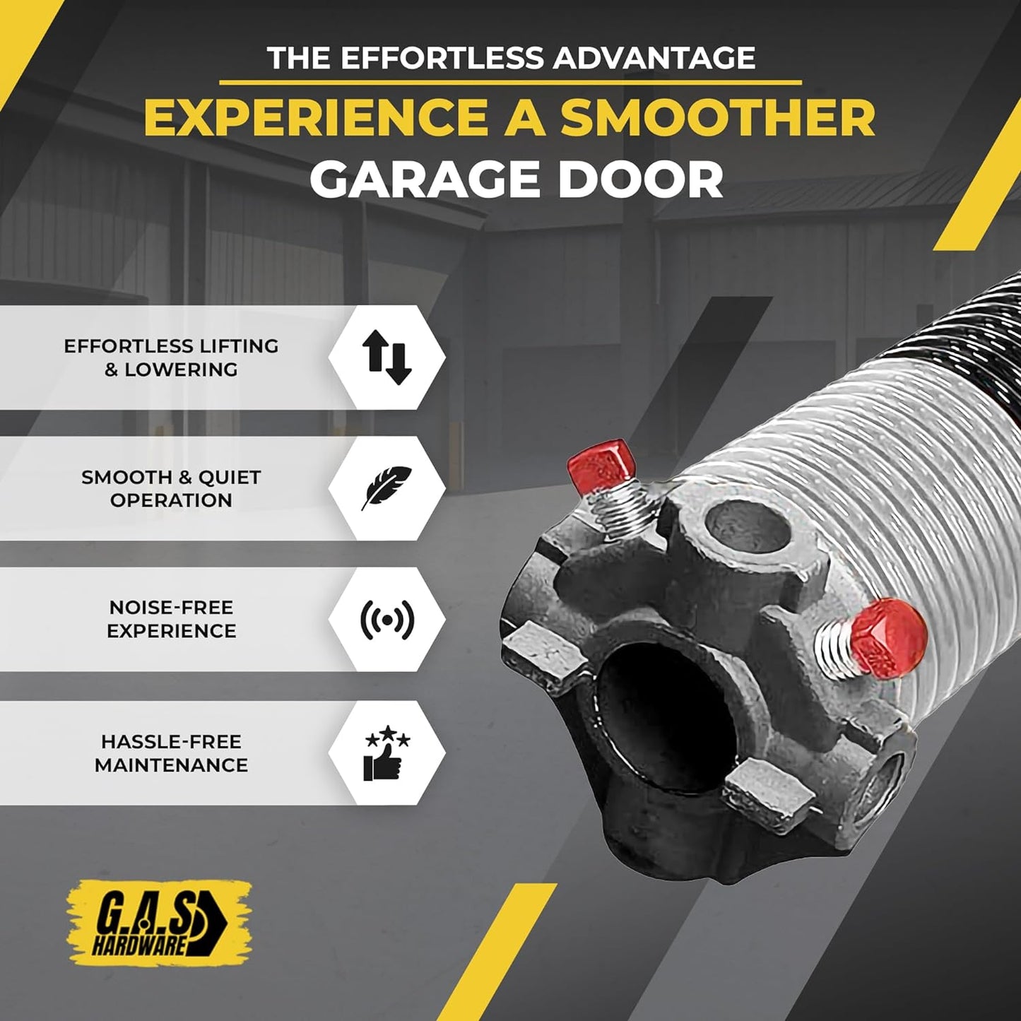 Garage Door Torsion Springs 295x2x48 Includes 1” Steel Bearing, Gloves, and Winding Bars for Left and Right Side of Garage Door Precision E-Coating 5-Year Warranty Minimum 30,000 Cycles (Pair)