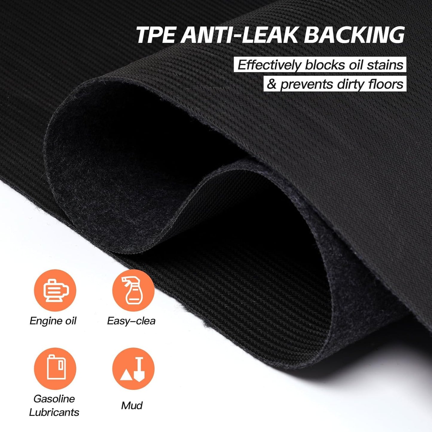 8.2’x 22' Garage Floor Mat & Oil Spill Mat, Heavy Duty Under Car Mat for Garage & Driveway, Protects Against Oil, Chemicals & Stains with TPE Anti-Leak Backing, Reusable & Washable
