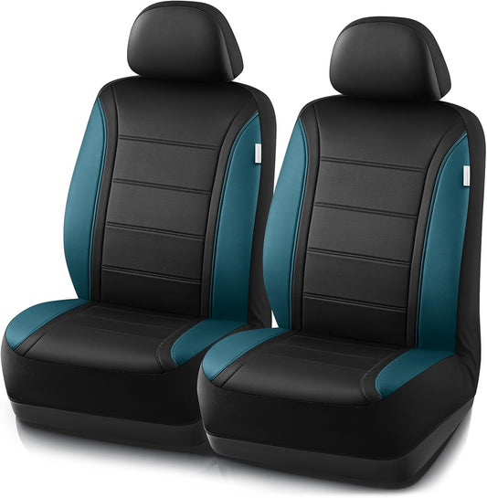 Road Comforts Leather Seat Covers, Breathable Car Seat Covers Front Seat for Men,Airbag Compatible, Automotive Seat Covers Set Universal Fit Most Cars,Vans,Truck,SUV