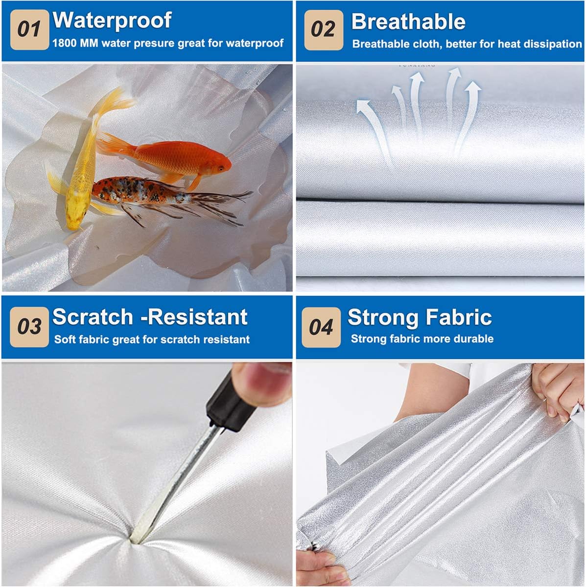 KouKou Oxford SUV Car Cover Custom Fit Ford Explorer from 1995 to 2025, Waterproof All Weather with Zipper Door, Sun Rain Dust Snow Protection. (Ships from US Warehouse, Arrive Within 3-7 Days)