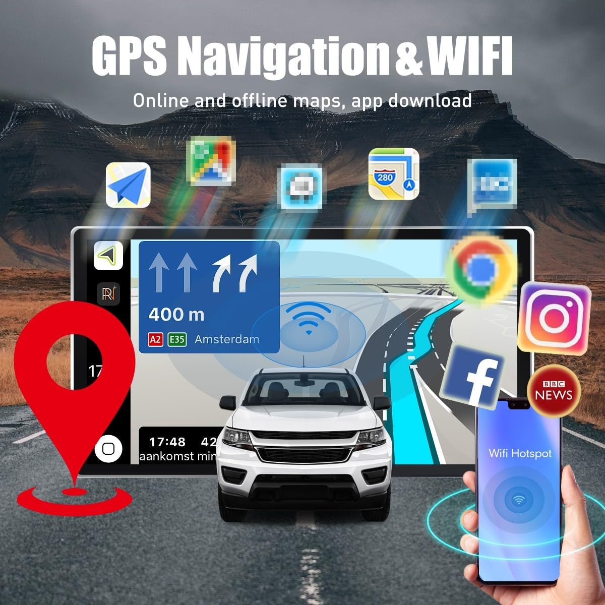 Kunfine Tesla Style Car CarPlay Android Auto Navigation Stereo GPS Radio Reverse Camera 9.7" IPS Touchscreen Headunit Tablet Media Player For Peugeot 301 13-22, if Applicable Quad Core 1G+32G Advanced