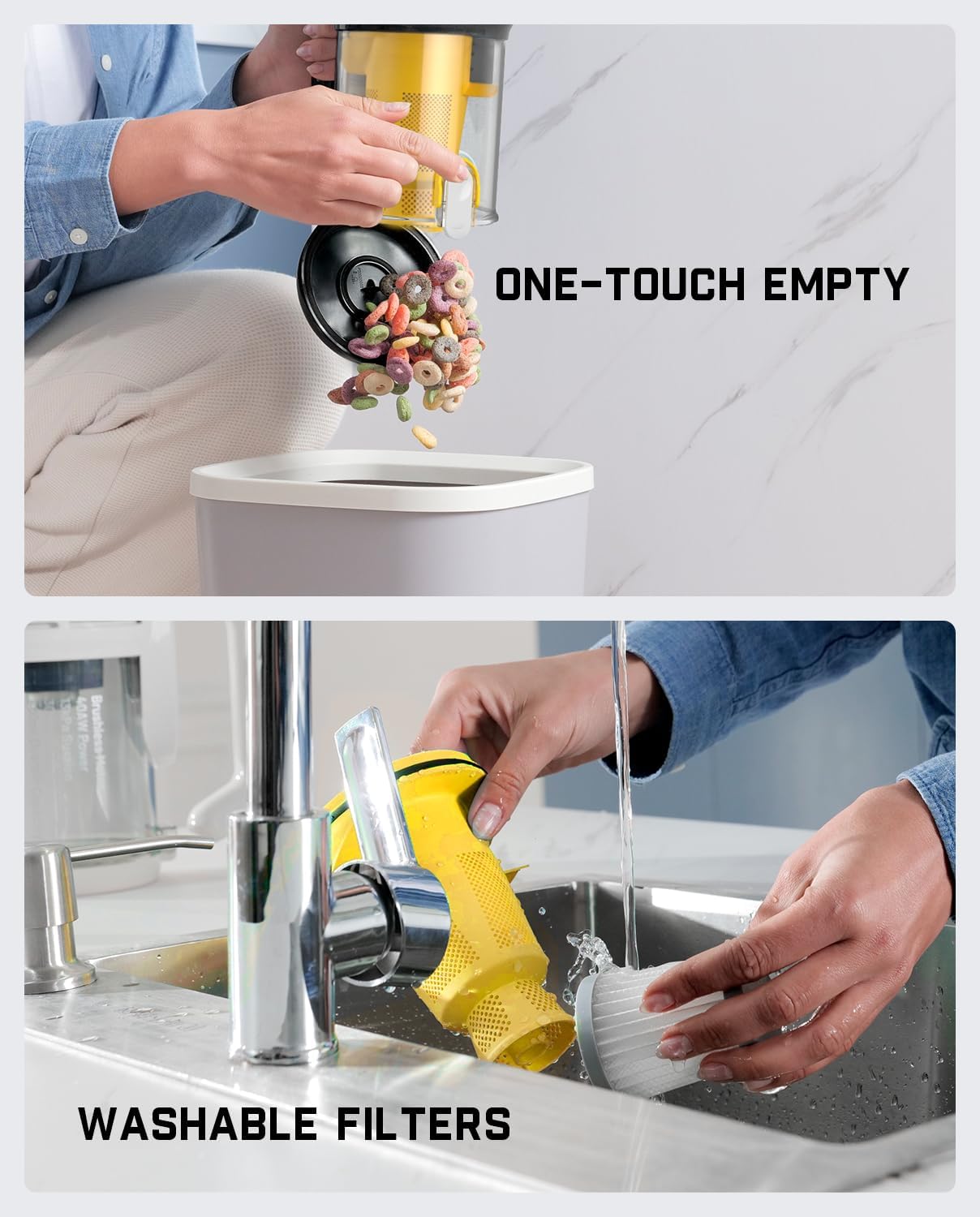 Fanttik Cruise V9 Car Vacuum Cleaner Suction Power with 15000Pa Handheld Vacuum Cordless with Extension Tube & LED Display & Light, Cordless Portable Mini for Home Car Cleaning, Black