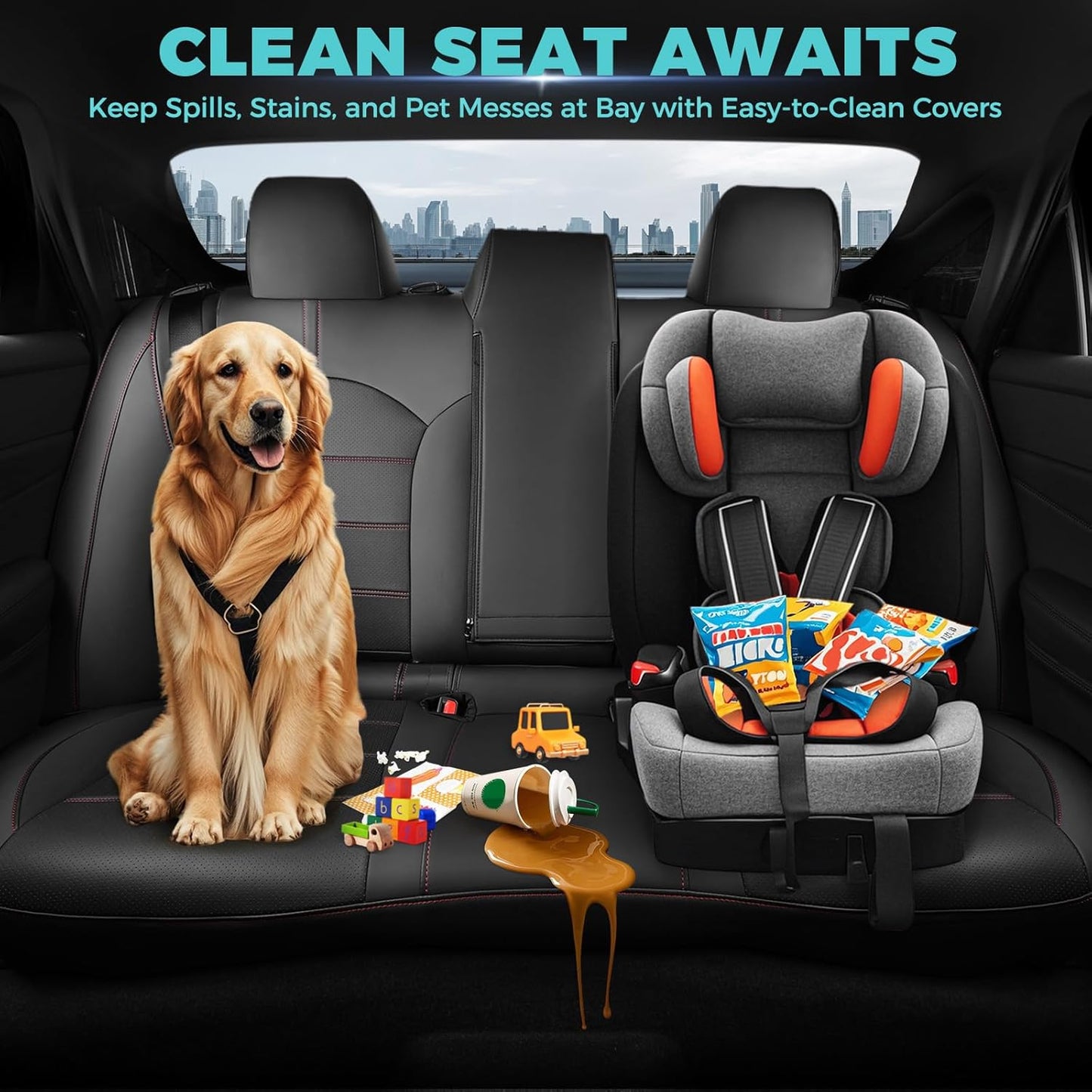 for Toyota Camry Seat Covers LE SE SE Nightshade 2018 2019 2020 2021 2022 2023 2024 - Waterproof Luxury Leather Seat Covers for Cars, Custom Car Seat Covers Full Set, Black Red Not for Hybrid