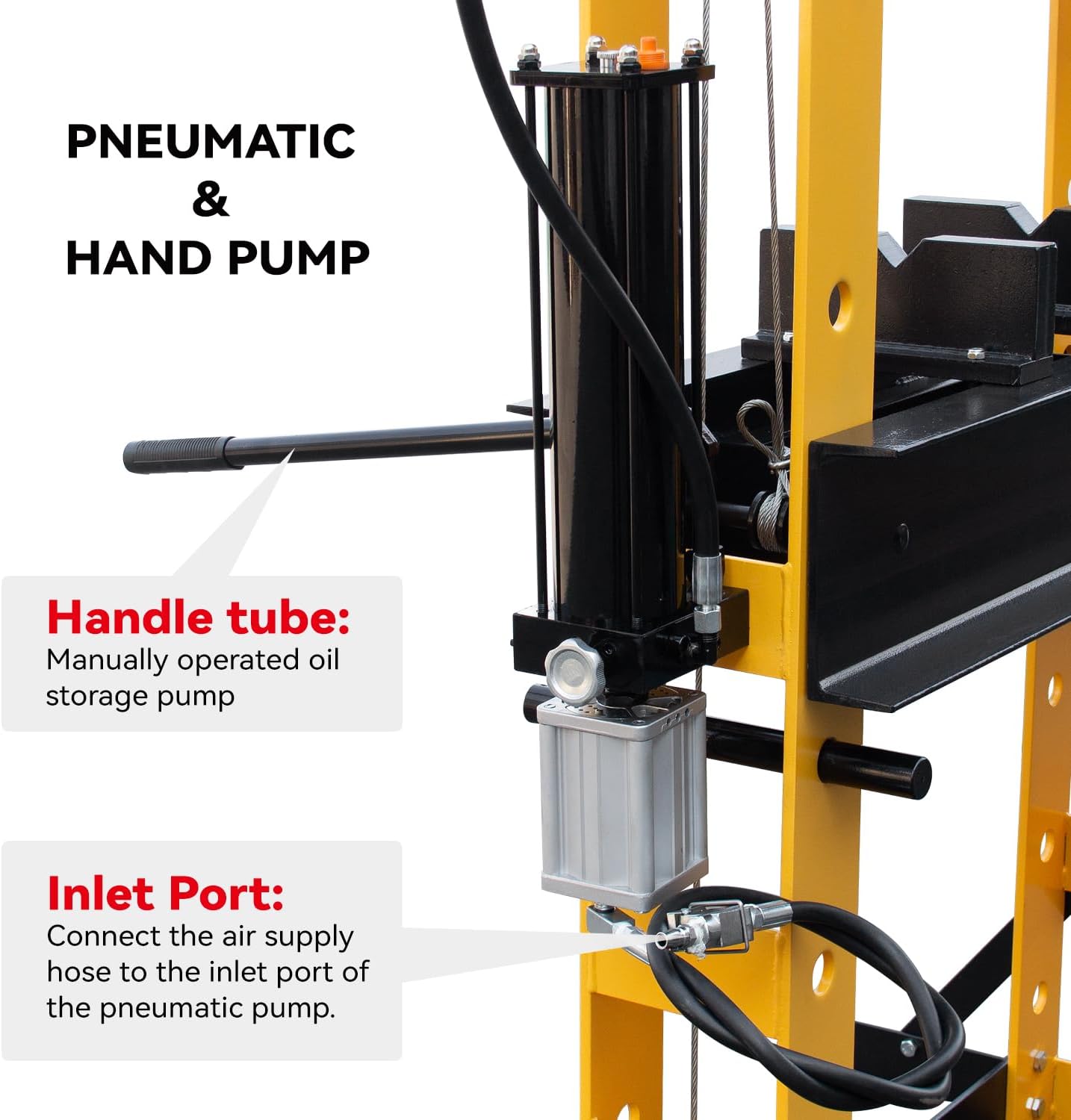 50T Hydralic Shop Press H-Frame Garage/Shop Floor Press with Floor Press Plates