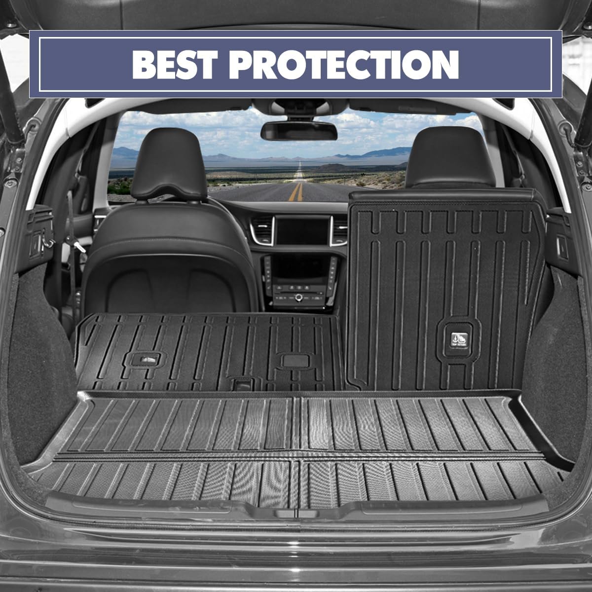 Car Mats Floor Mats Cargo Mats Backrest Mats Fit for 2019-2025 Infiniti QX50 & 2022-2025 Infinit QX55，All-Weather TPE Floor Cargo Trunk Liner Protector for 2019-2025 Infiniti QX50/ QX55 Accessories