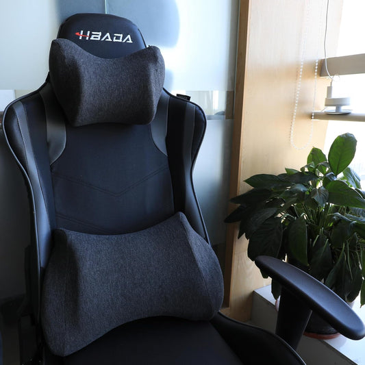 Lumbar Support Pillow for Car,Car Neck Pillow Kit for Car with Adjustable Strap,Car Headrest Pillow Ergonomic Design for Comfort