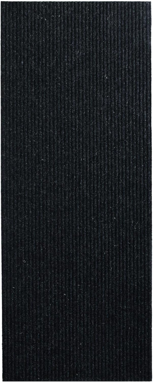 iCustomRug Spartan Weather Warrior Duty Indoor/Outdoor Utility Ribbed in 3ft,4ft,6ft Widths 70 Custom Sizes with Natural Non-Slip Rubber Backing 4'X64' in Black