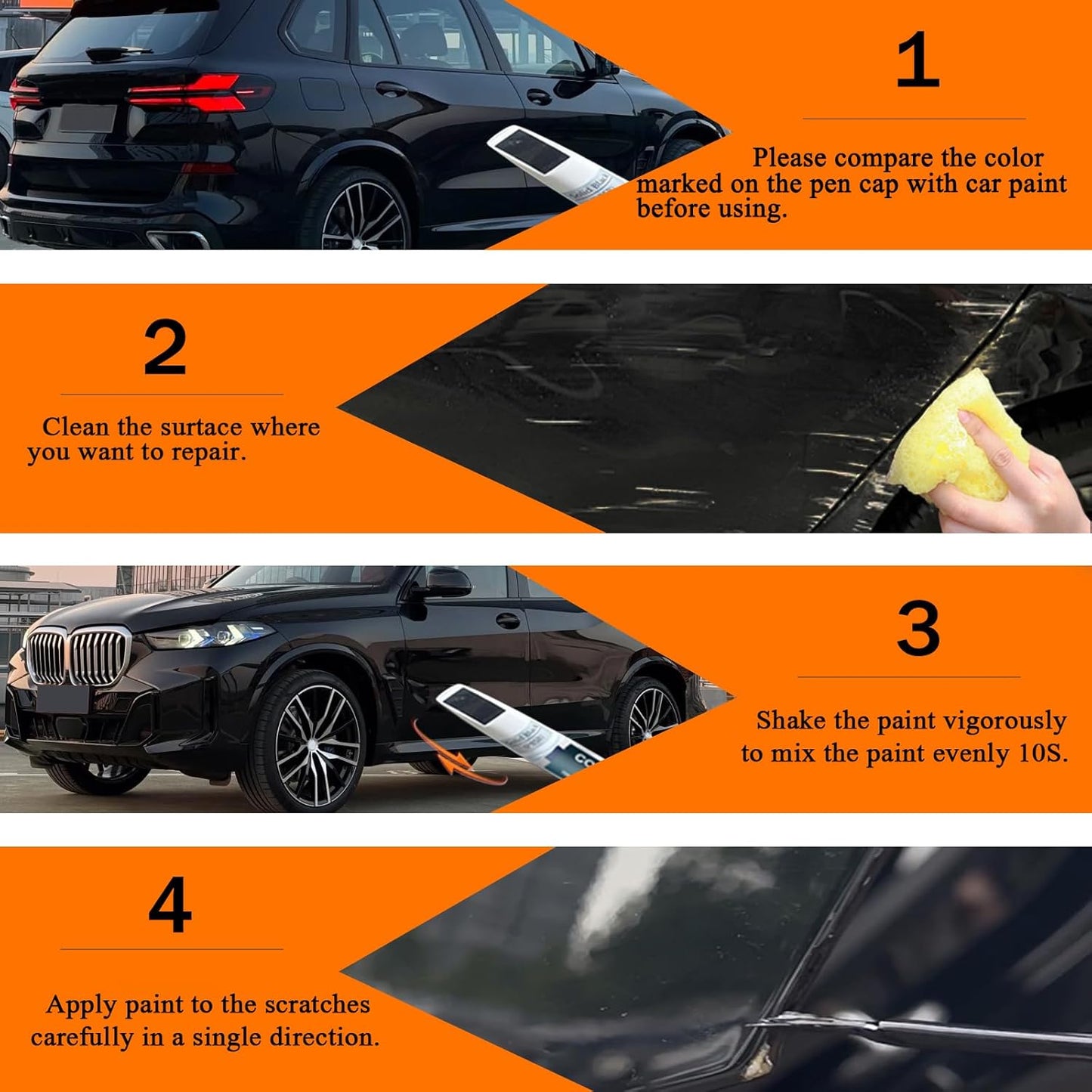 Arctic Race Blue Metallic(C4F) Touch Up Paint for BMW, Car Paint Pen Scratch Repair Two-In-One Touch Up Paint, Premium Car Scratch Remover for Deep Scratches