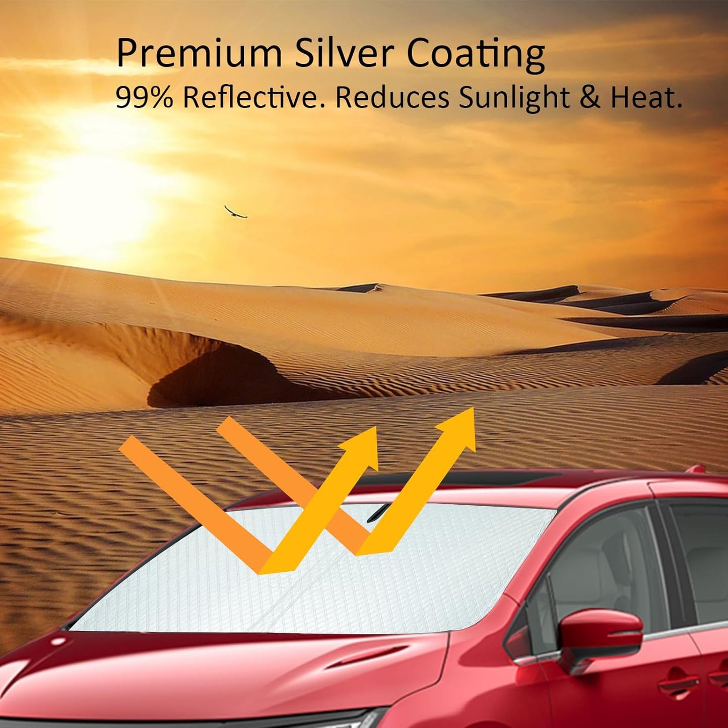 Car Windshield Sun Shade 5 Layers Thick for Hyundai Santa Fe SUV 2019-2024 2025 - Front Window Sunshade Sun Visor Accessories - Protector Vehicle Reflect UV Sun and Heat