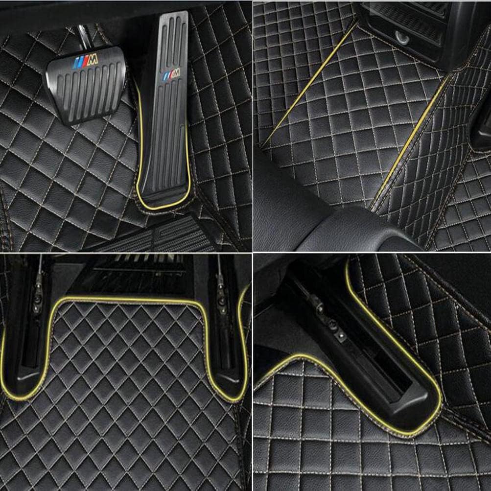 Custom Colors Car Floor Mats Black Pink for 99.9% Sedan SUV Sports， All-Weather Liners Car Floor mat，Luxury Leather Automotive Floor Mats (Light Brown,3D Floor Mats)