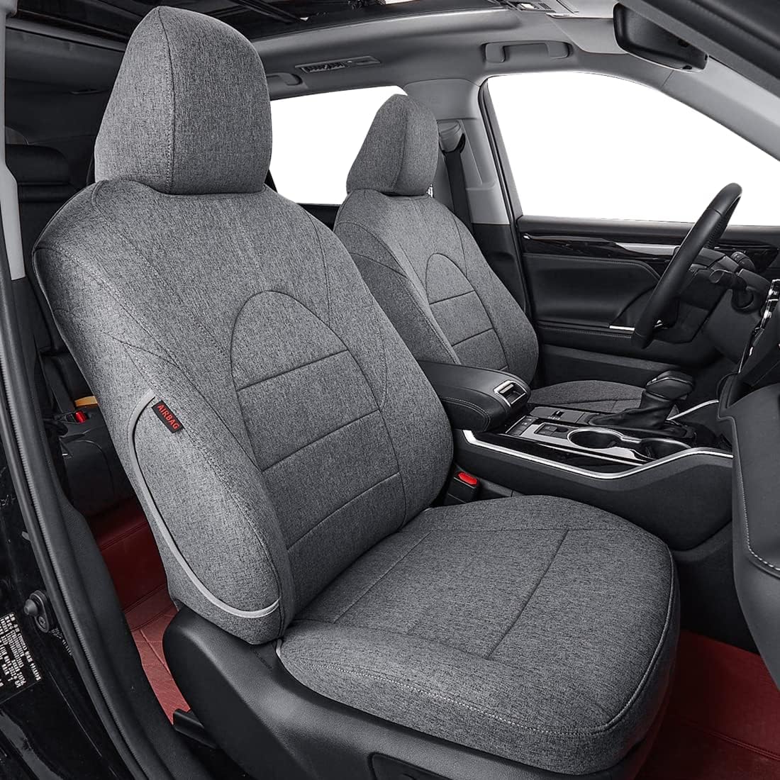 coverdream Custom Seat Covers Compatible with Select Toyota Camry Hybrid XLE,Hybrid XSE 2018 2019 2020 2021 2022 2023 Models (Gray,Full Set)