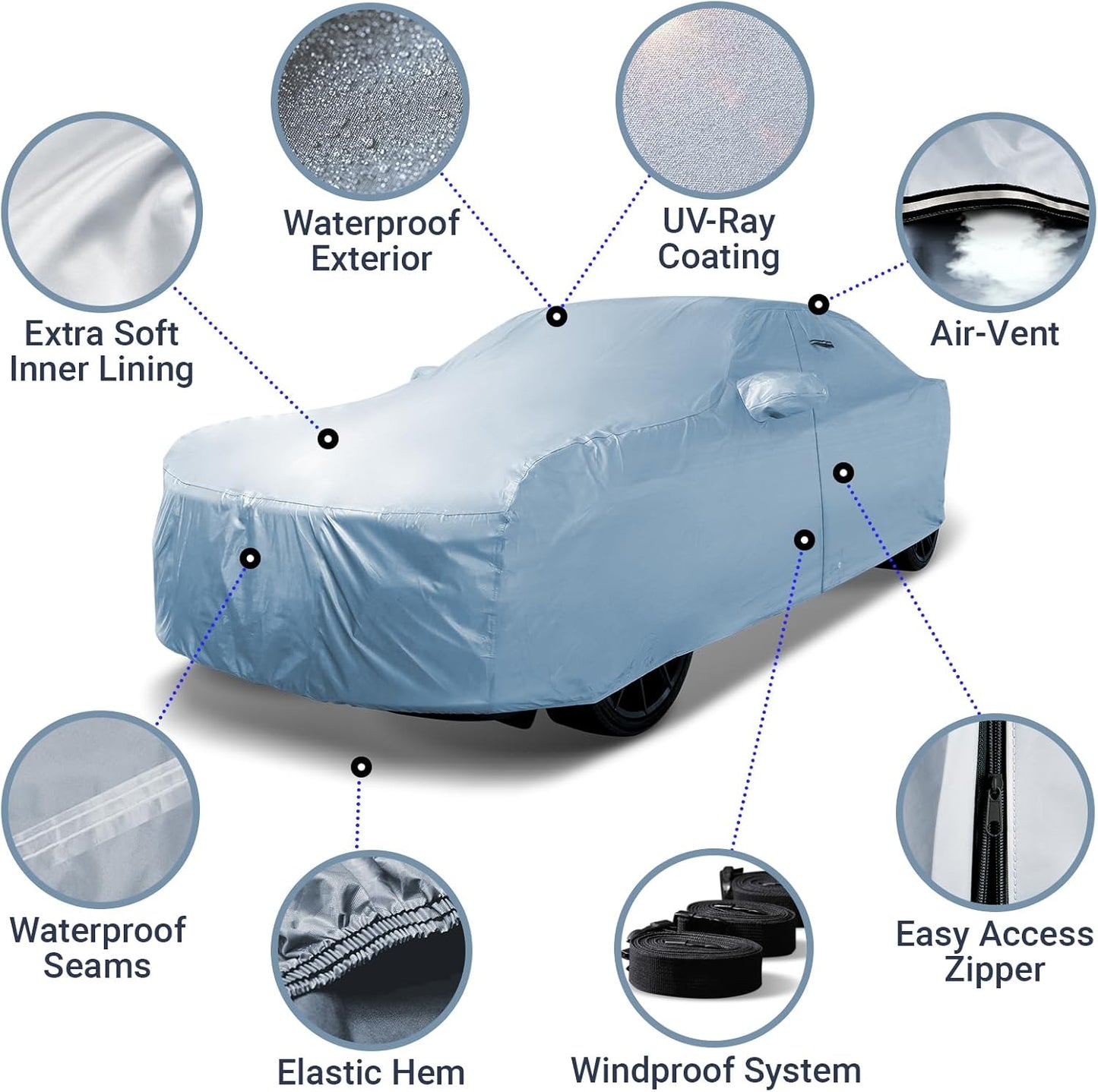 iCarCover Custom Car Cover for 1991-1997 Pontiac Trans AM, Waterproof All-Weather Rain Snow UV Sun Protector Full Exterior Indoor Outdoor Car Cover with Strap