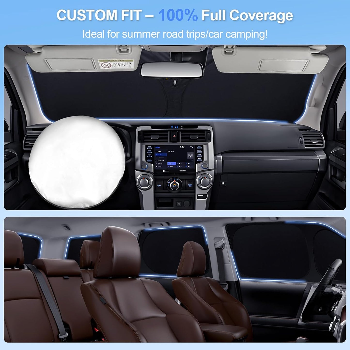 8pcs Car Window Shades forJeep Grand Cherokee 2011-2021(NOT Grand Cherokee L) Accessories,Windshield Side Rear Full Sunshade,Sun Visor UV Blocking, Privacy Protection for Camping Outdoor