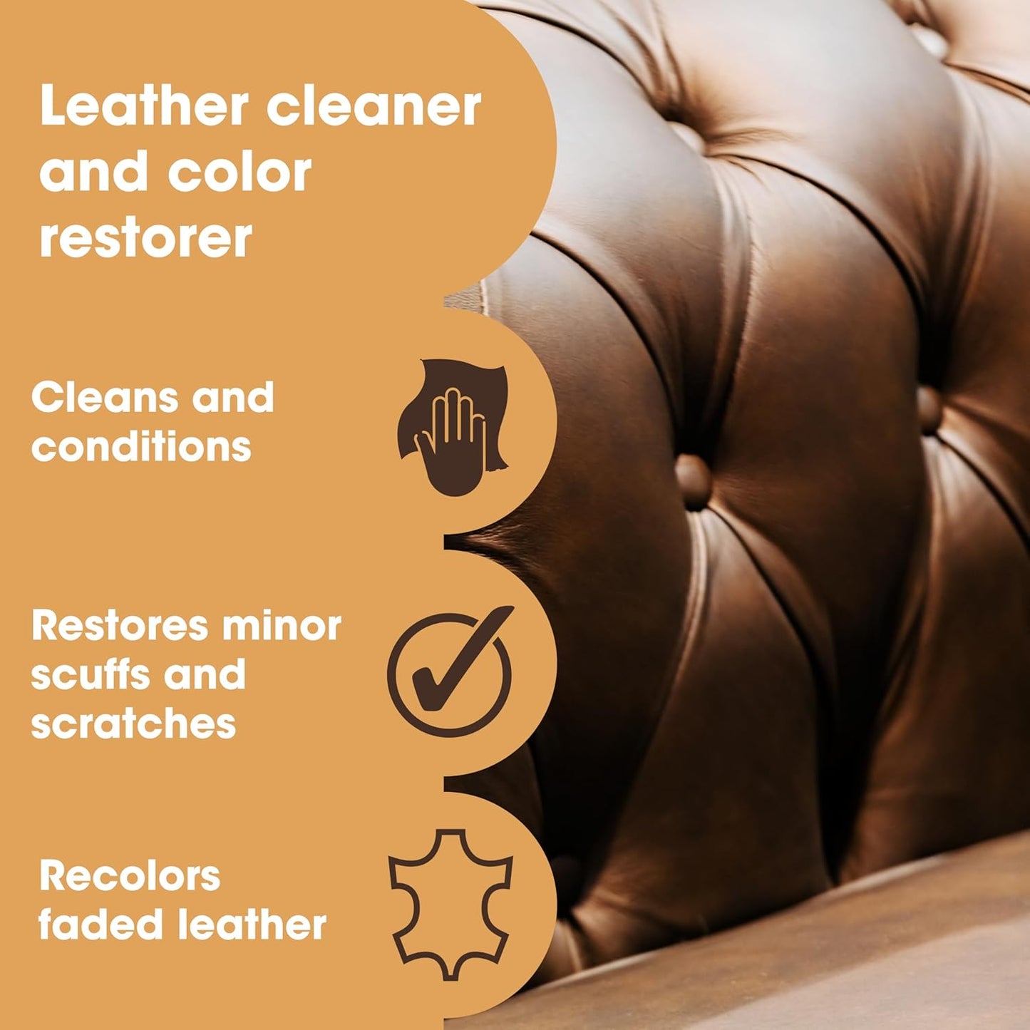 Furniture Clinic Leather Easy Restoration Kit | with Leather Recoloring Balm, Cleaner, Sponge, and Cloth | Leather Repair Kit for Scratched and Faded Furniture (White)
