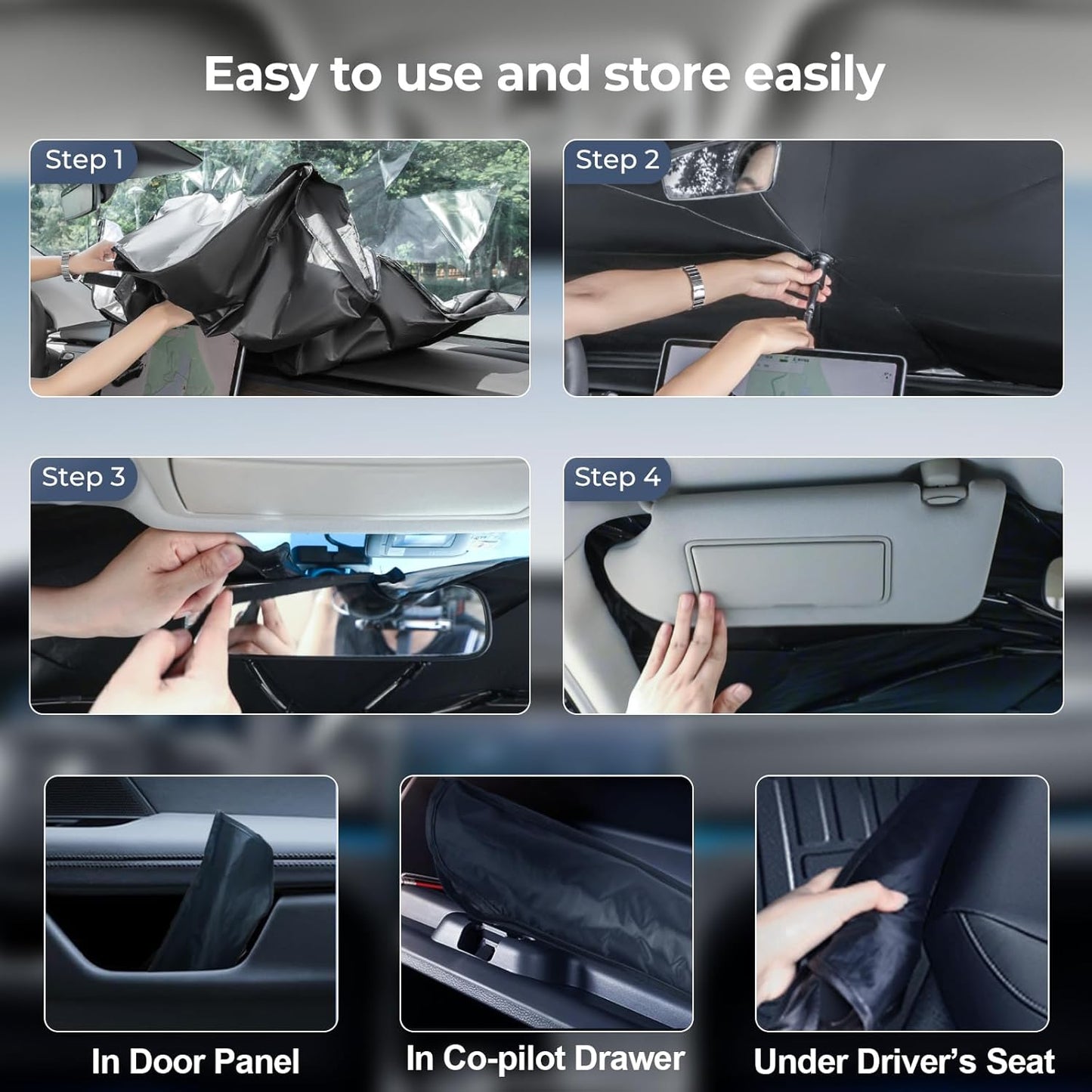 Windshield Sun Shade Umbrella for 2019-2025 Volkswagen VW Jetta Accessories: Custom Fit 240T Silver, Double Thickened, Foldable Sunshade Window Sun Visor, Ultimate 99% UV Blocking for S/SE/SEL/GLI/SEL