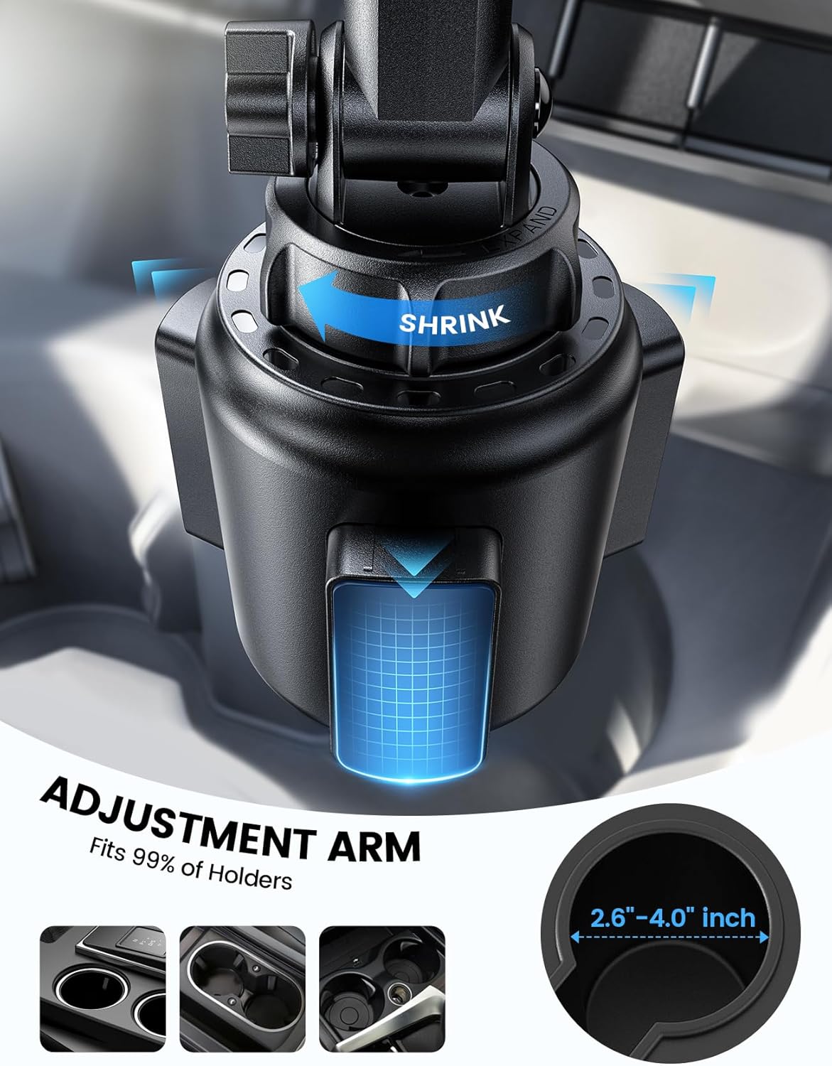 Lamicall Phone Holders for Your Car - [Thick Cases Friendly] Universal Adjustable Cell Phone Car Mount for Truck Golf Cart and All 4-7" inches Smartphones