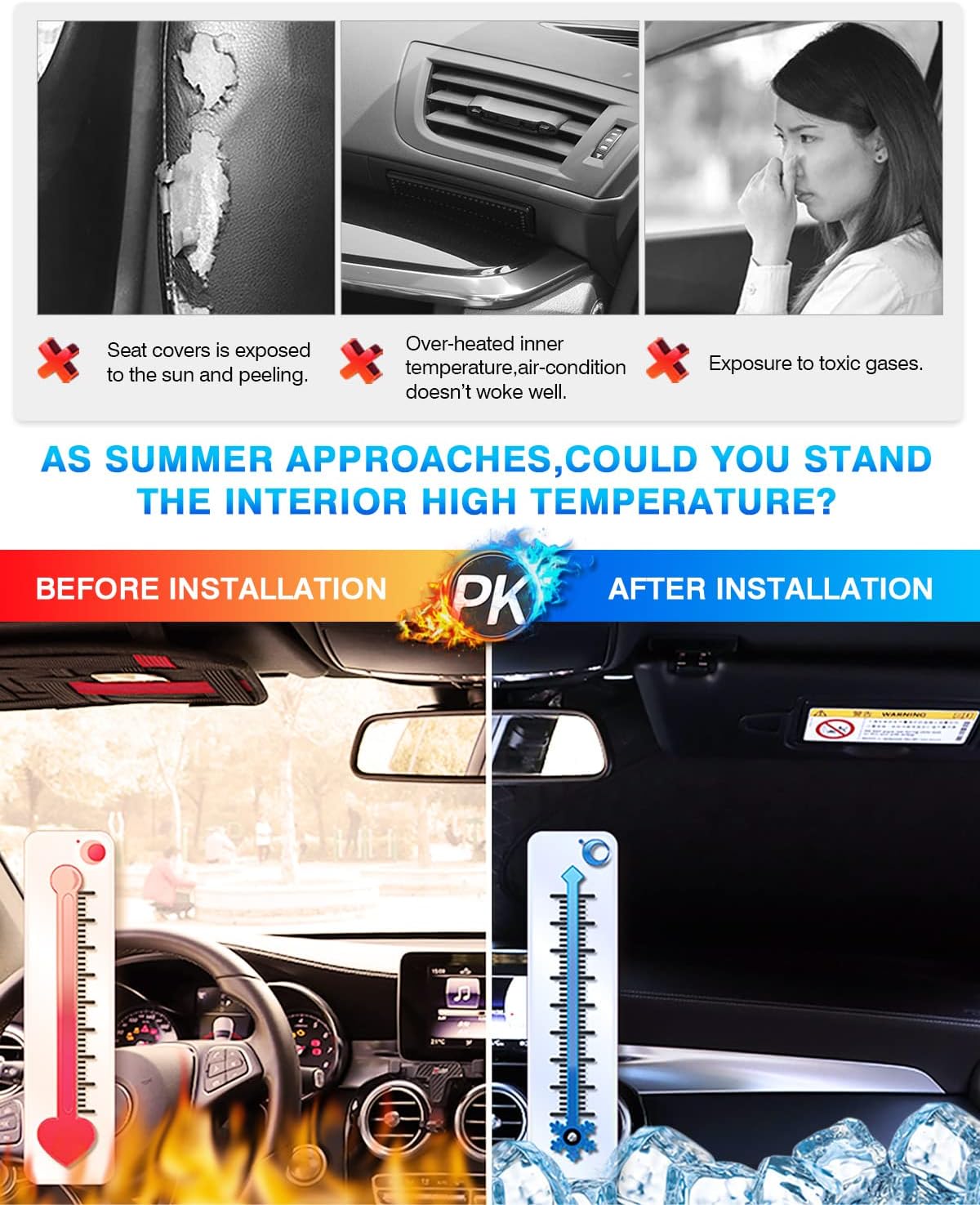 KUST Windshield Sun Shade for Honda Accord 2023 2024 2025 2026 Window Sunshade Sun Visor Protector Foldable Blocks UV Rays Keep Your Car Cooler
