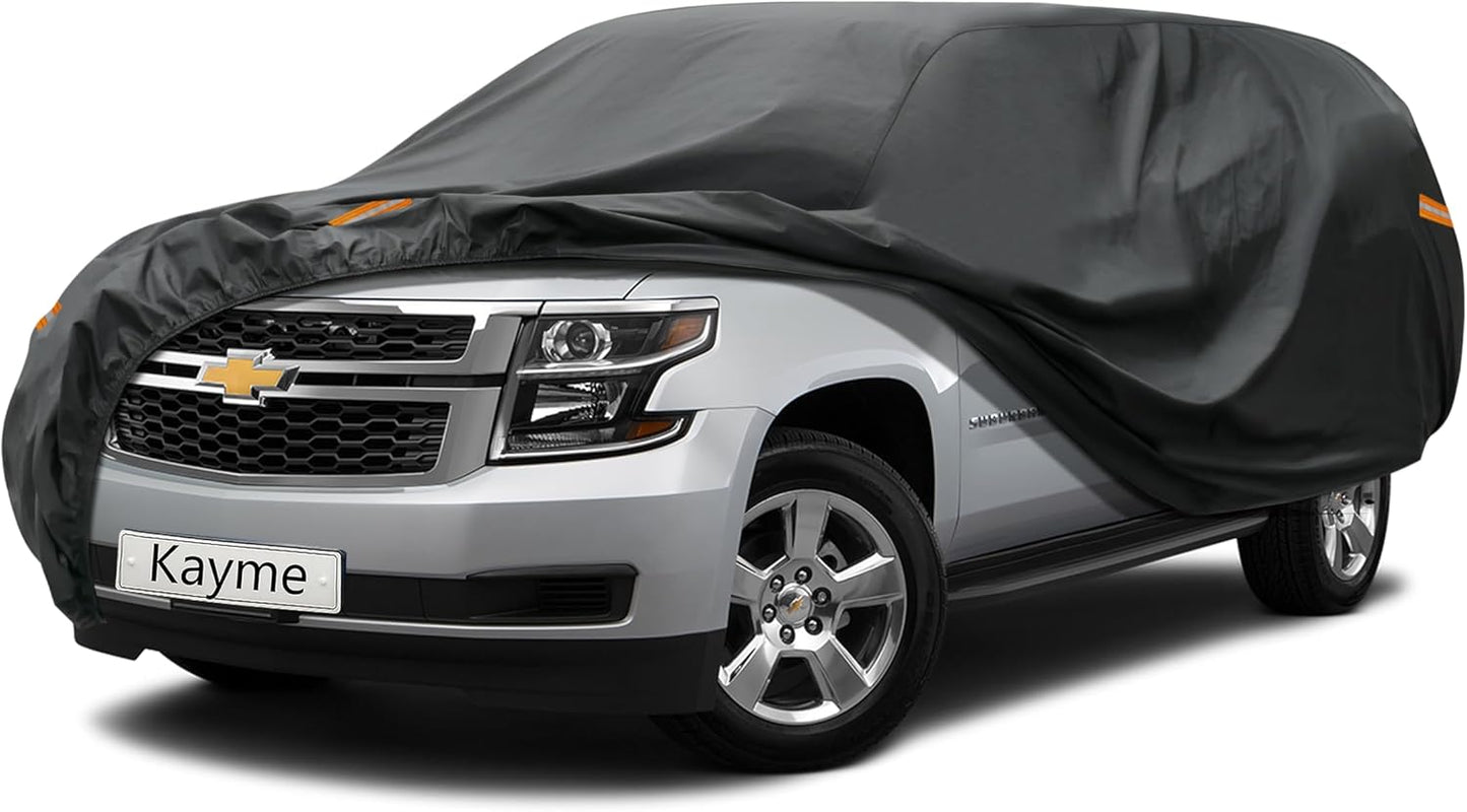 Kayme 7 Layers SUV Car Cover Custom Fit for Chevrolet Chevy Suburban (1973-2025) Waterproof All Weather for Automobiles, Outdoor Full Cover Rain Sun UV Protection.