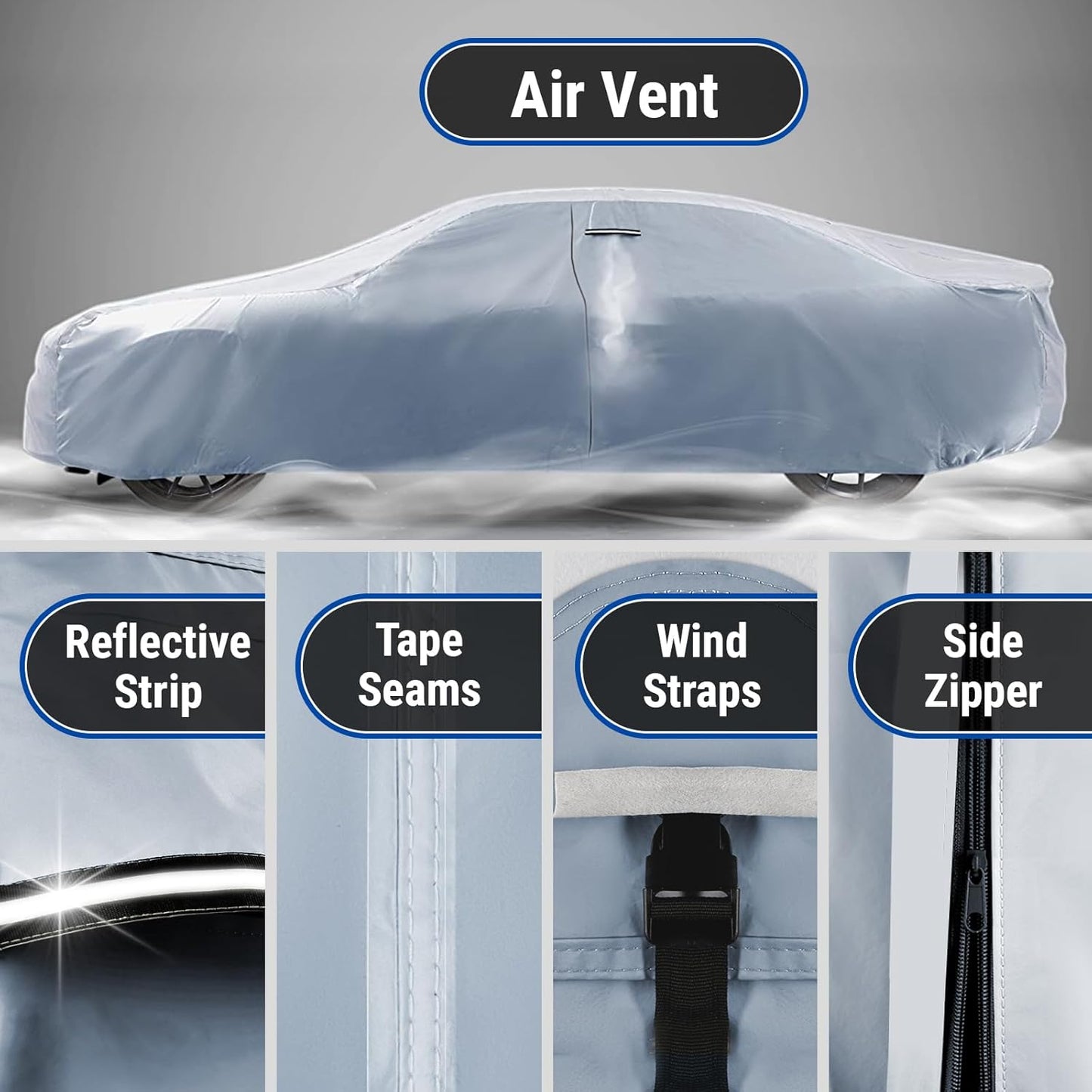 iCarCover Premium Car Cover for 1950-1957 Chevy Bel Air 2-Door, 4-Door Heavy Duty Waterproof All-Weather Automobiles Custom Fit Indoor Outdoor UV Snow Protection Covers with Straps and Bag