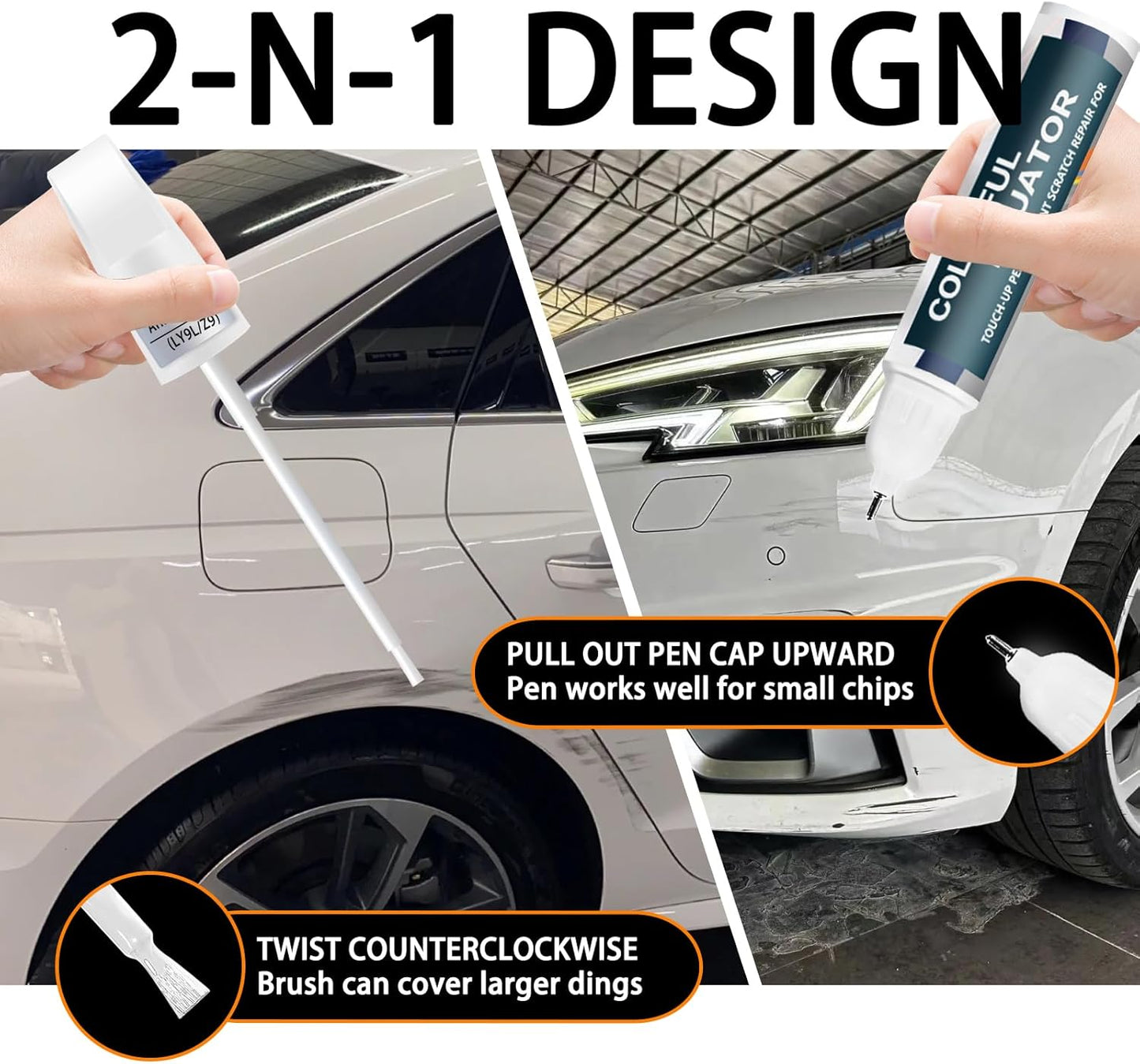 Mythos Black Metallic(LY9T/0E) Touch Up Paint Compatible with Audi, Car Paint Pen Scratch Repair Two-In-One Touch Up Paint, Premium Car Scratch Remover for Deep Scratches
