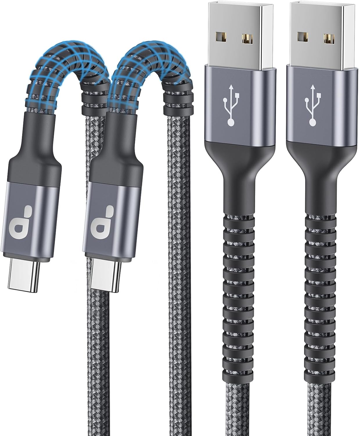 USB A to USB C for Carplay USB C Cable 3FT, Car Charger Cable 2Pack Short Type C Fast Charging Cord Upgraded Extra Durable USBC Cord Compatible with iPhone 16 15 Pro Max/Samsung Galaxy S23/LG and More