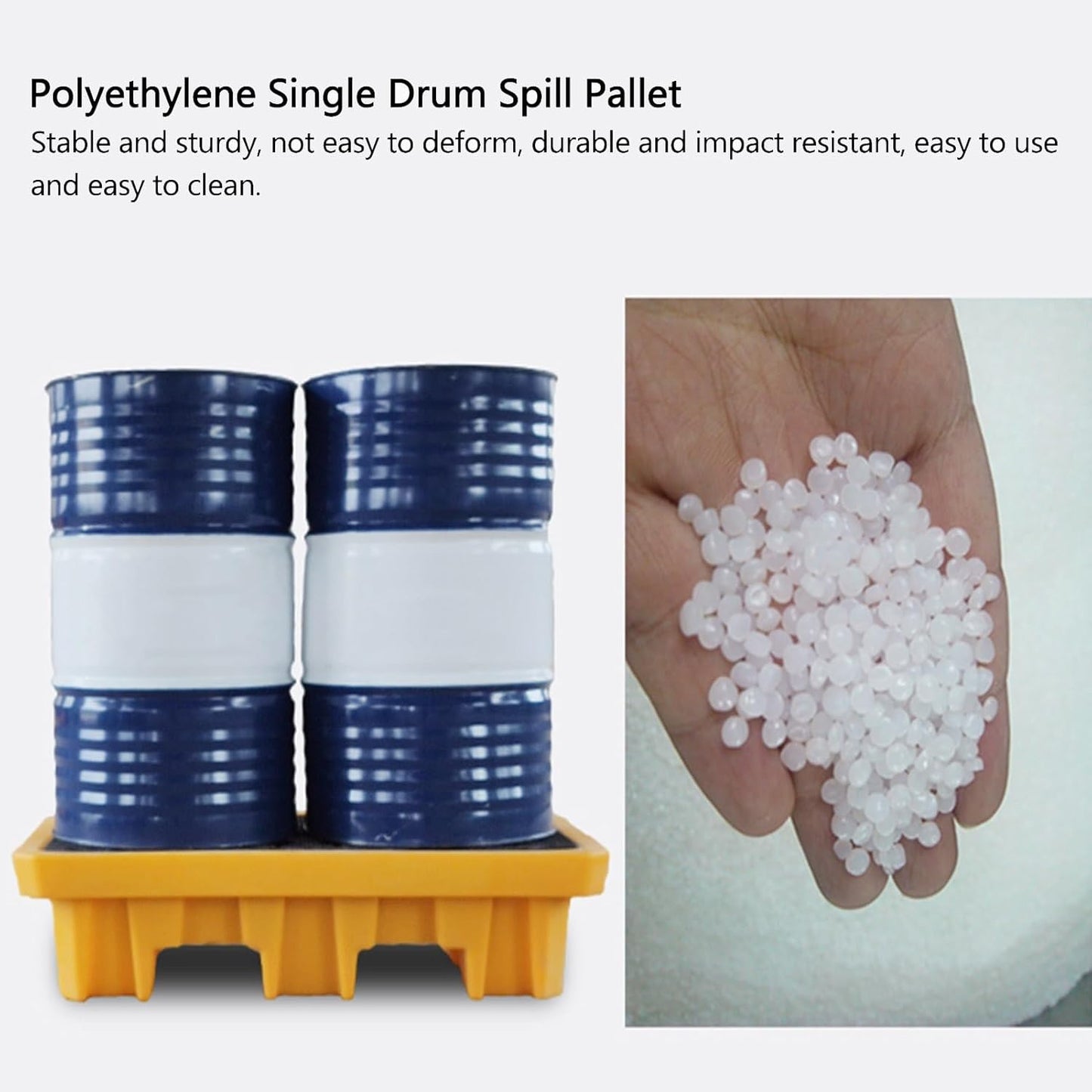 2 Drum Containment Spill Pallet, Polyethylene Low Profile Paint Bucket Tray, Industrial Garage Storage Detachable Shipping Leakproof Platform (Color : Yellow-5 Pack, Size : 26.6"x26.6"x5.9"