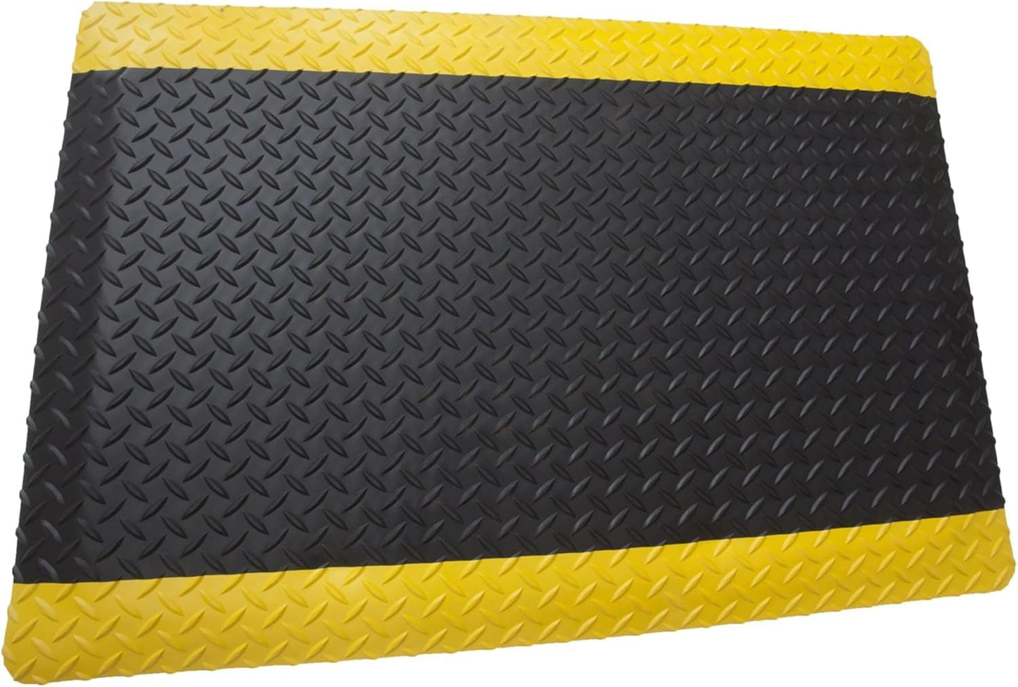 Rhino Mats, American Classic Diamond Anti-Fatigue Mats, Industrial Ergonomic Comfort Standing Mat for Work, Home, Garage, Office, Kitchen or Anywhere (Black/Yellow 9/16" Thick, 2 FT. x 16 FT.)