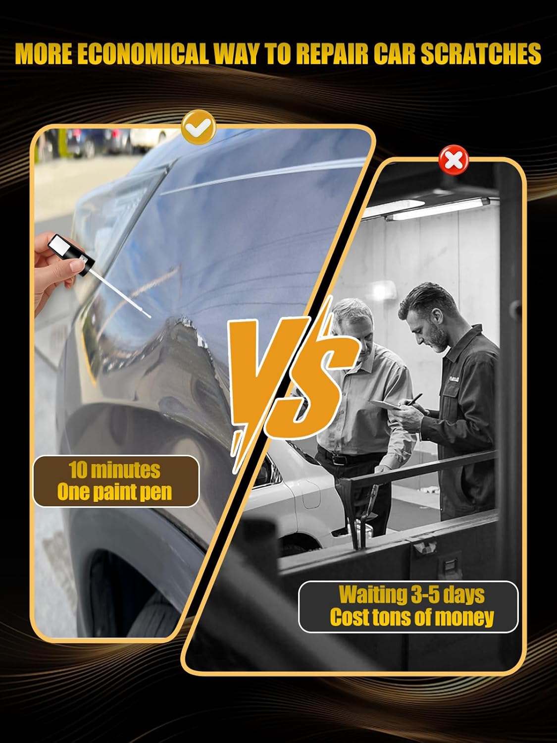 (842/5842) Twilight Blue Metallic Touch Up Paint Compatible with Mercedes-Benz, Exact Match Car Paint Pen Automotive Scratch Repair Remover Kit Quick & Easy Solution for Vehile Chips and Nicks