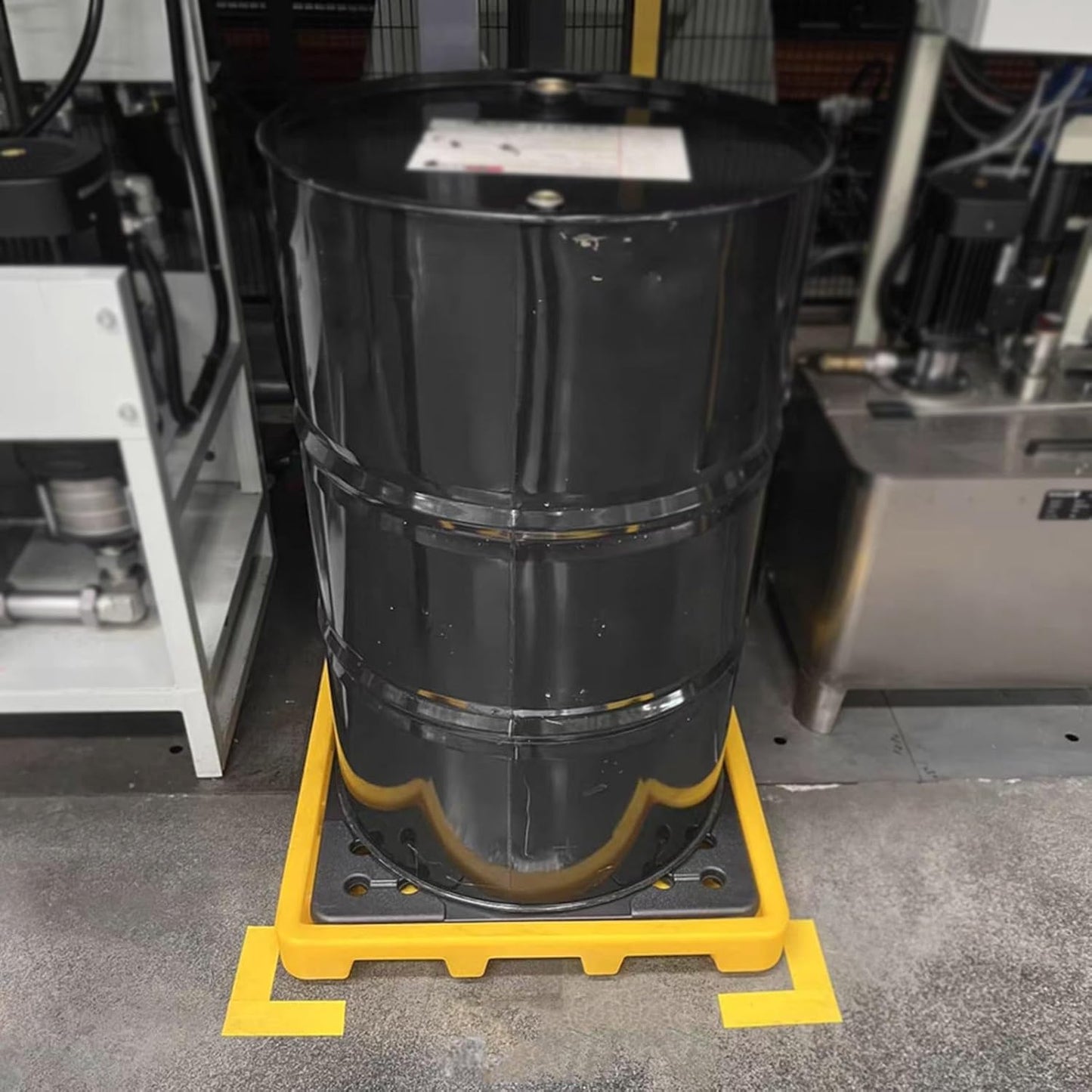 2 Drum Containment Spill Pallet, Polyethylene Low Profile Paint Bucket Tray, Industrial Garage Storage Detachable Shipping Leakproof Platform (Color : Yellow-5 Pack, Size : 19.3"x14"x3.7")