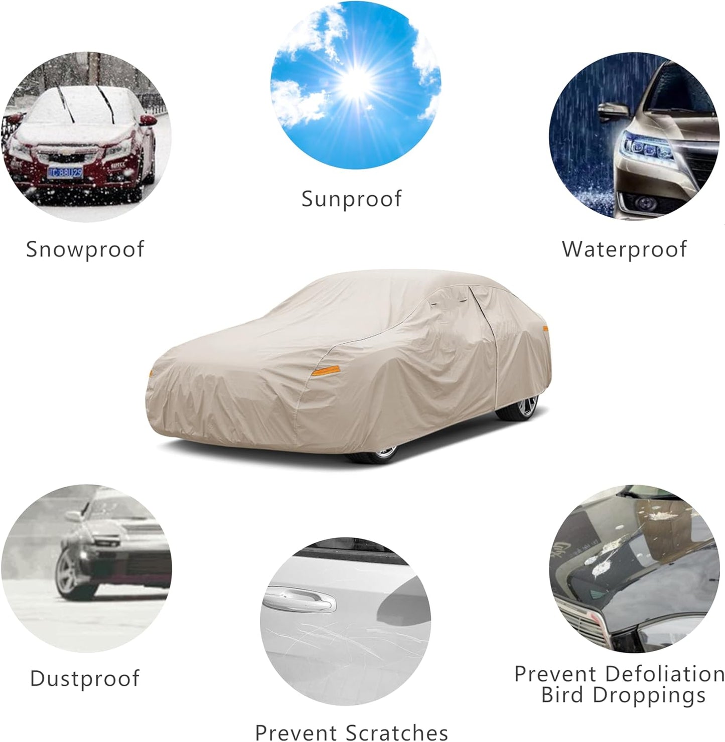 Heavy Duty Outdoor Car Cover Custom Fit for Chevy Silverado,Windproof All Weather Waterproof Sun Rain UV Dust Snow Protection Outdoor Car Covers