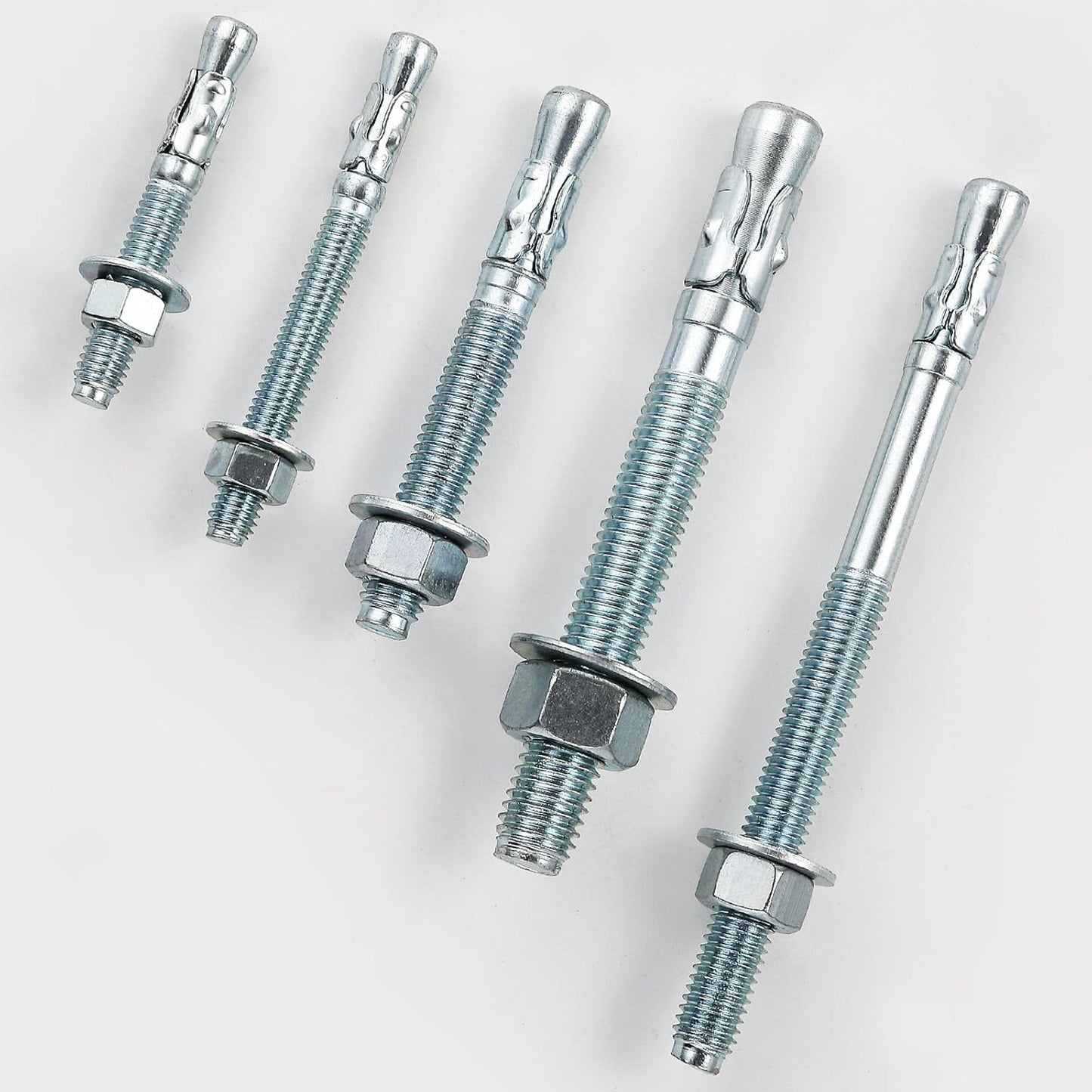 3/8x4 50Pcs Inch Standard Fasteners for Heavy-Duty Zinc Wedge Anchors for Cement and Concrete