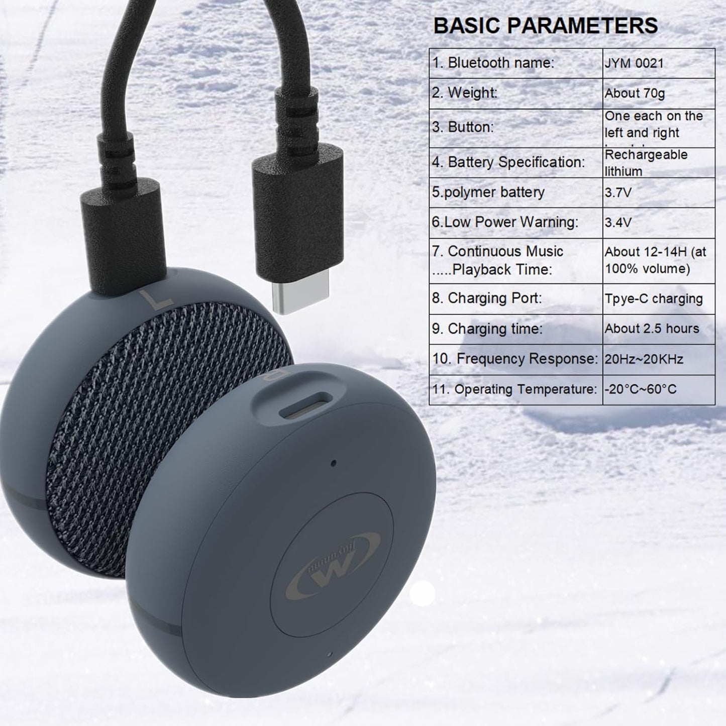 Outdoor Sports Ski Helmet Headphones/Bicycle Helmet Headset- Chips 5.3 - True Wireless Bluetooth Helmet Speakers for Skiing, Snowboarding Mountain Biking, and Climbing Helmet