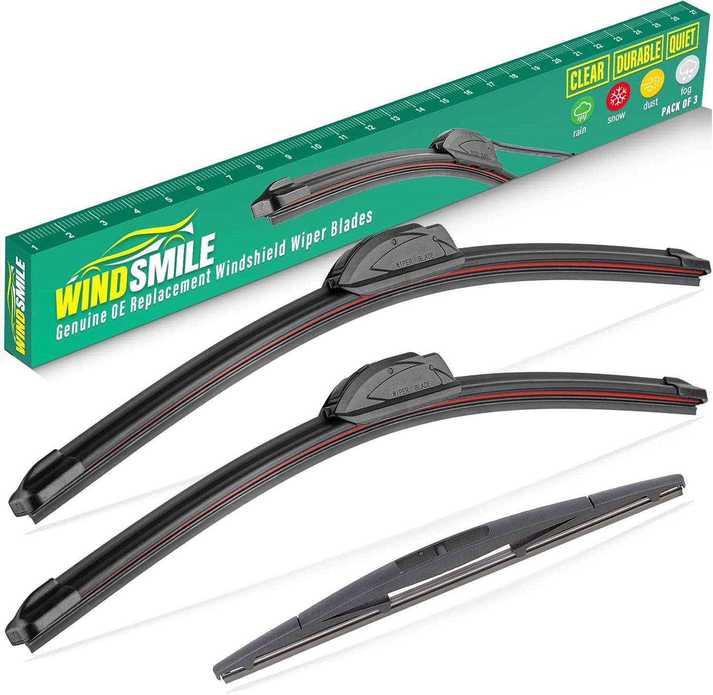 26" 16" 14" Windshield Wiper Blades Replacement for Honda CRV CR-V 2007 2008 2009 2010 2011 Premium All Weather Front Rear Wipers Set - OEM Quality (Pack of 3)