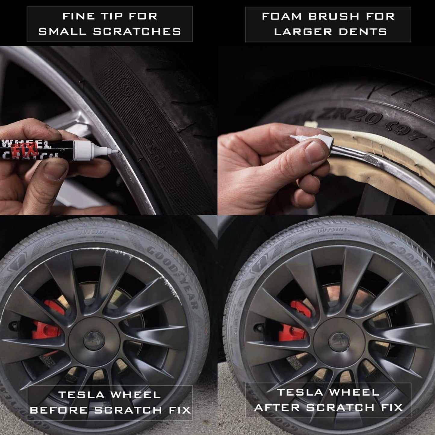 Matte Black Rim Touch Up Paint, Car Wheel Scratch Repair, Wheel Touch Up Paint Pen, curb rash repair, curb rim repair, Rim Alloy Matte Black Wheel Paint (Matte Black Satin Pen Only)