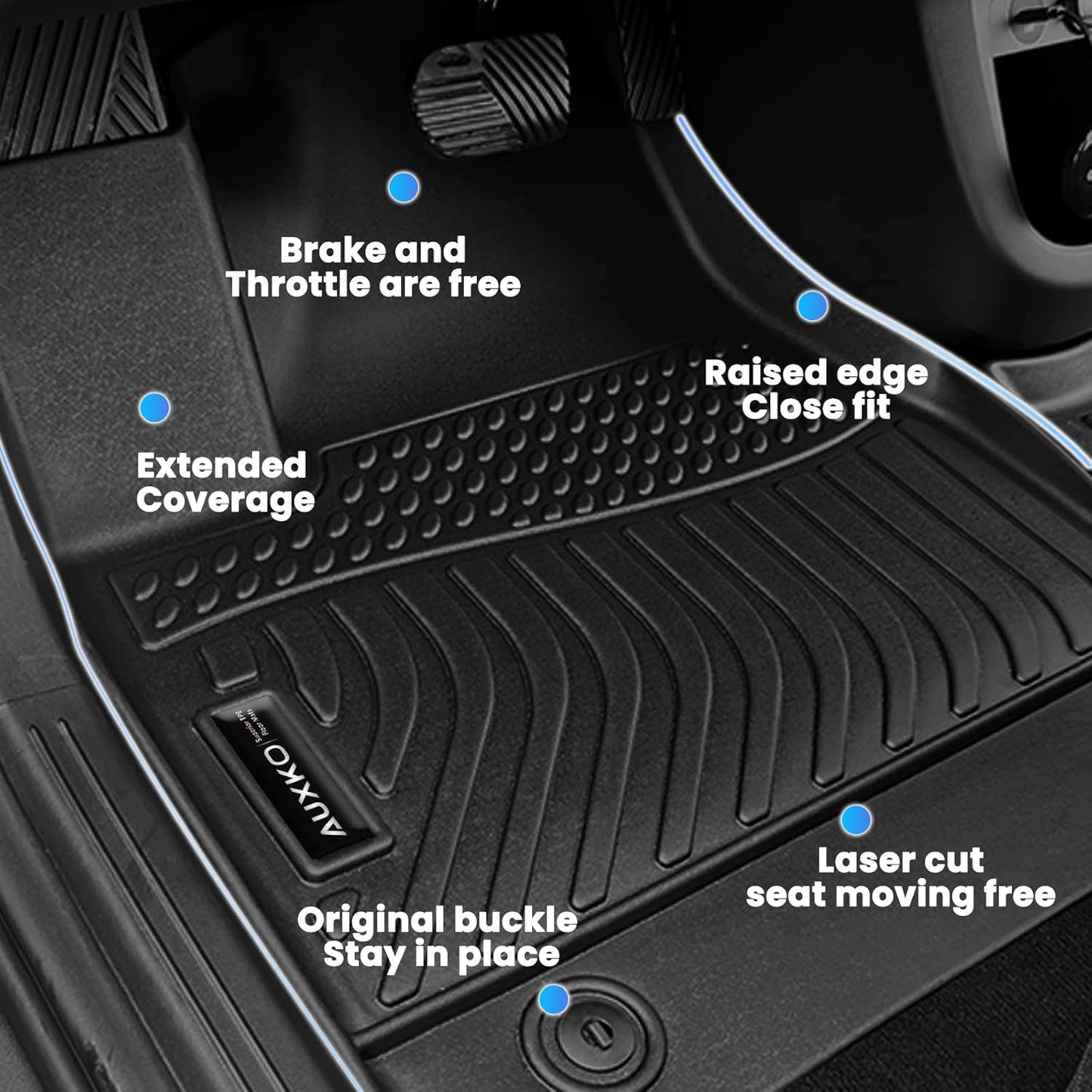 Auxko All Weather Floor Mats Cargo Mat Fit for 2025 2026 Honda Civic Hybrid Sedan TPE Liners Accessories All Season Guard Odorless Anti-Slip Floor Mats Trunk Mat for Honda Civic Hybrid Sedan Black