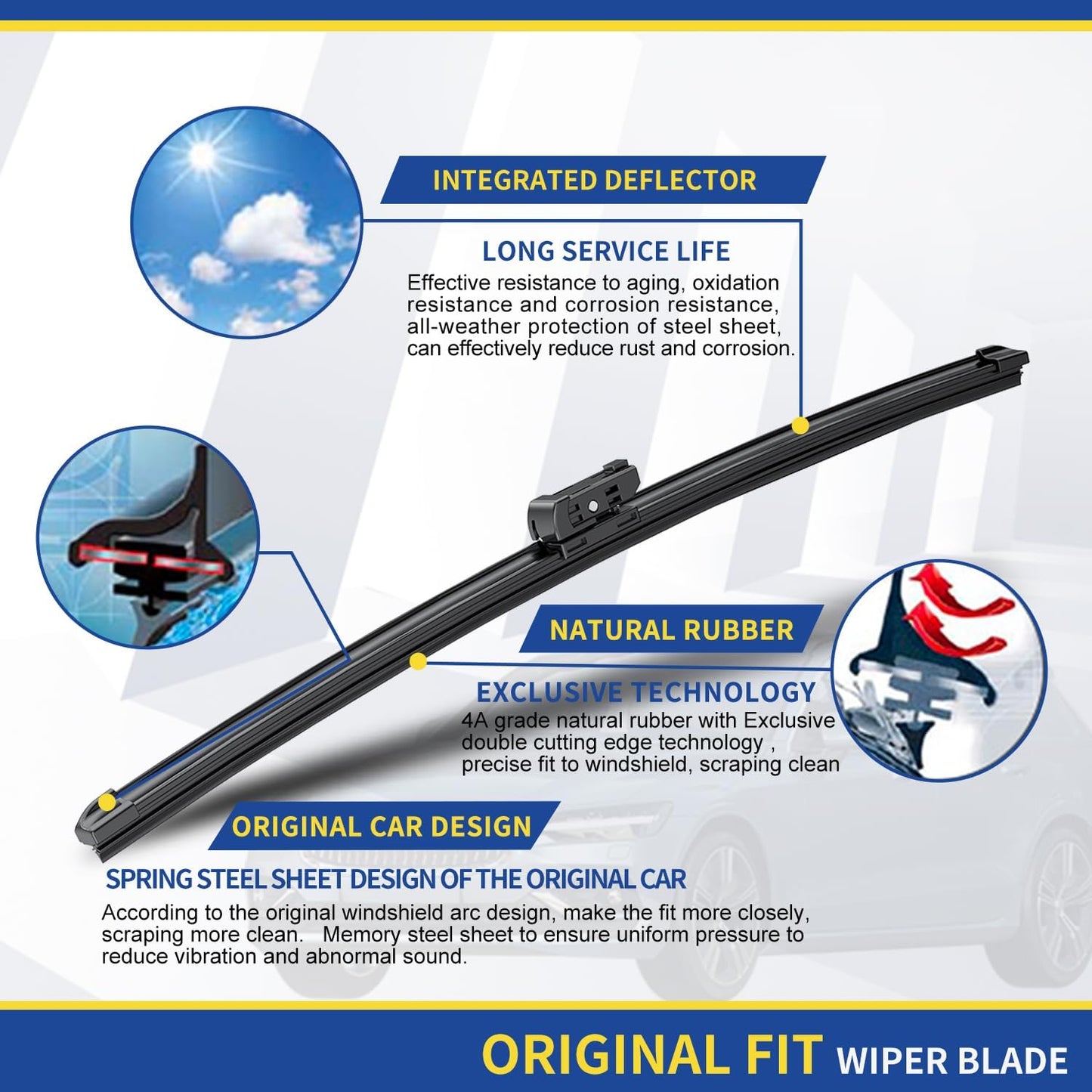 2 Wipers Factory Replacement For 2015-2017 Chevrolet Colorado, 2015-2018 GMC Canyon Original Equipment Windshield Wiper Blades Set - 22"+18" (Set of 2)