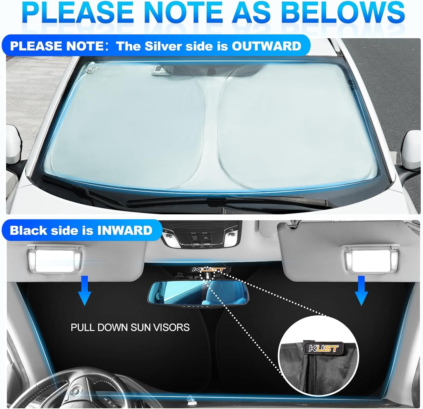 KUST Windshield Sun Shade for 2020-2024 2025 Hyundai Venue Accessories Custom Fit Sunshade Sun Visor Protector Foldable Blocks UV Rays Keep Your Car Cooler