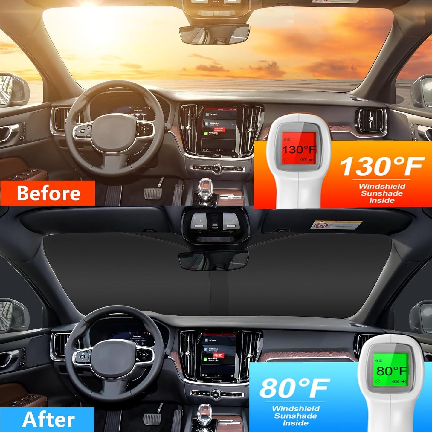 Windshield Sun Shade for hyund-ai Elantra 2021-2024 2025 Custom Fit Foldable Front Window Sunshade Sun Visor Protector Block UV Rays Keep Your Car Cooler