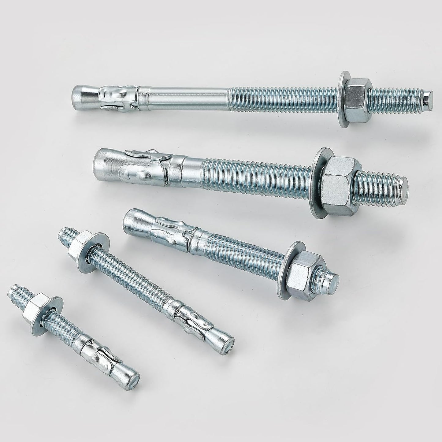 3/8x5" 100Pcs Inch Standard Fasteners for Heavy-Duty Zinc Wedge Anchors for Cement and Concrete