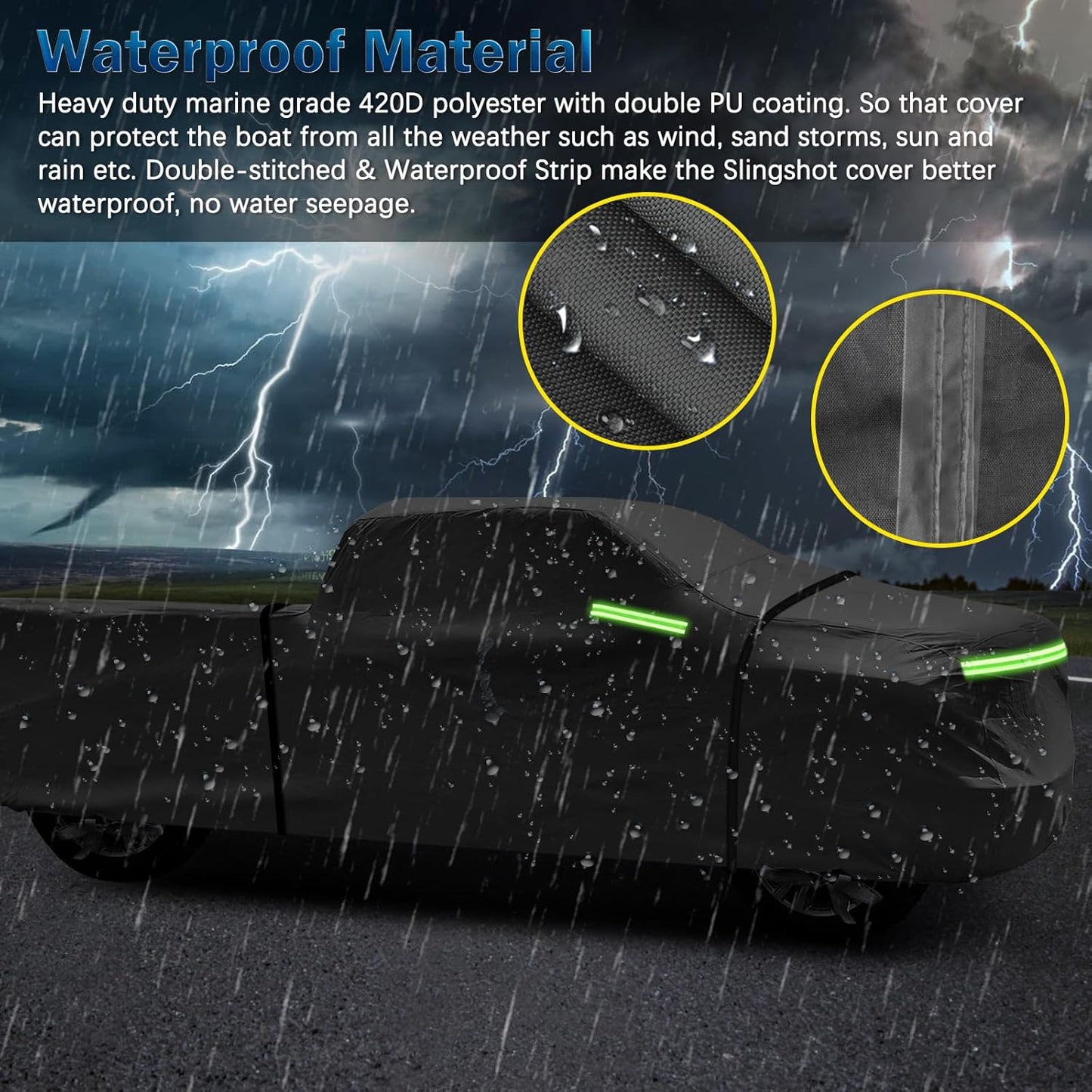 Truck Cover for Chevy Silverado Crew Cab Long Bed 8.3ft Heavy Duty Waterproof Car Covers with Zipper All Weather Full Pickup Cover Custom Fit 2000-2022 Chevy Silverado 2500 3500HD (UP to 266''L)