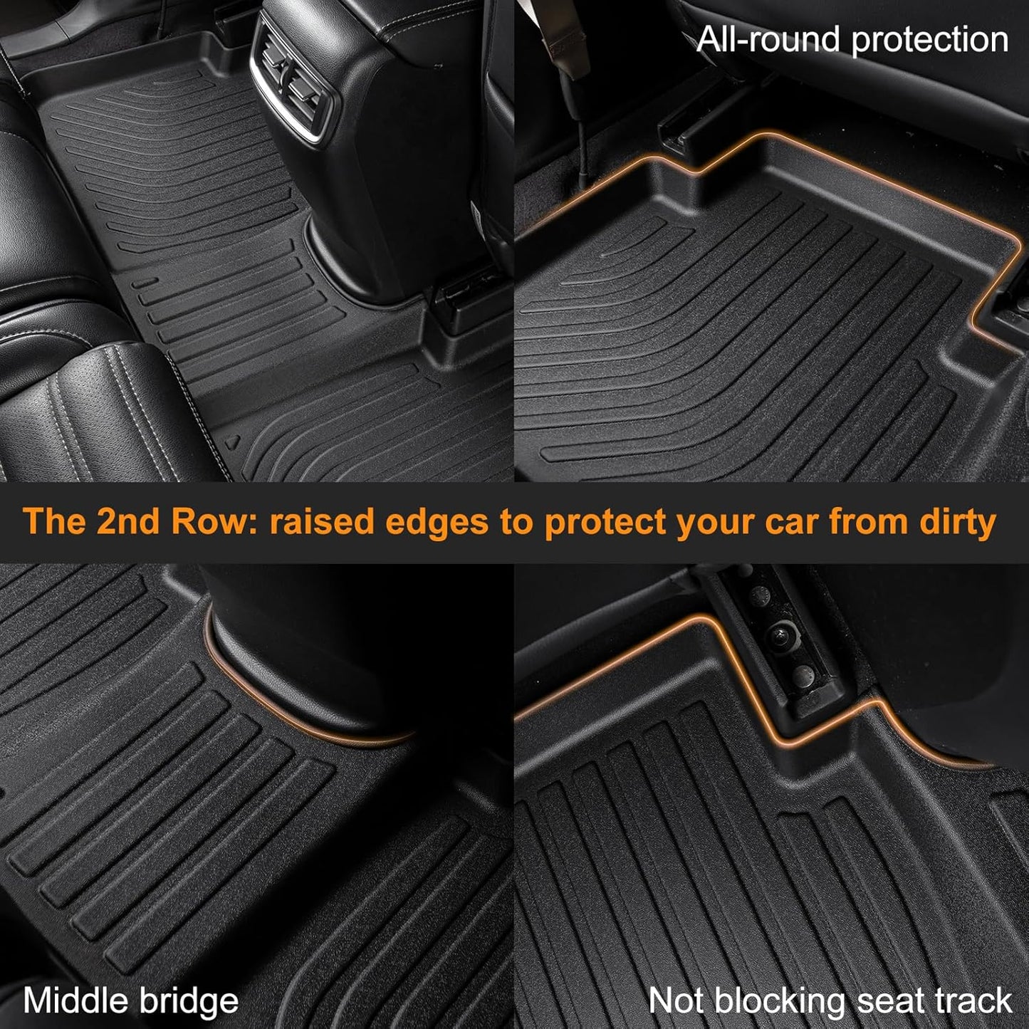 Binmotor-All Weather Floor Mats for Kia Forte 2024 2023 2022-2019, GT丨GT-line丨LX丨 LXS Waterproof Car Mats Rubber Floor Liners for Kia Forte Accessories
