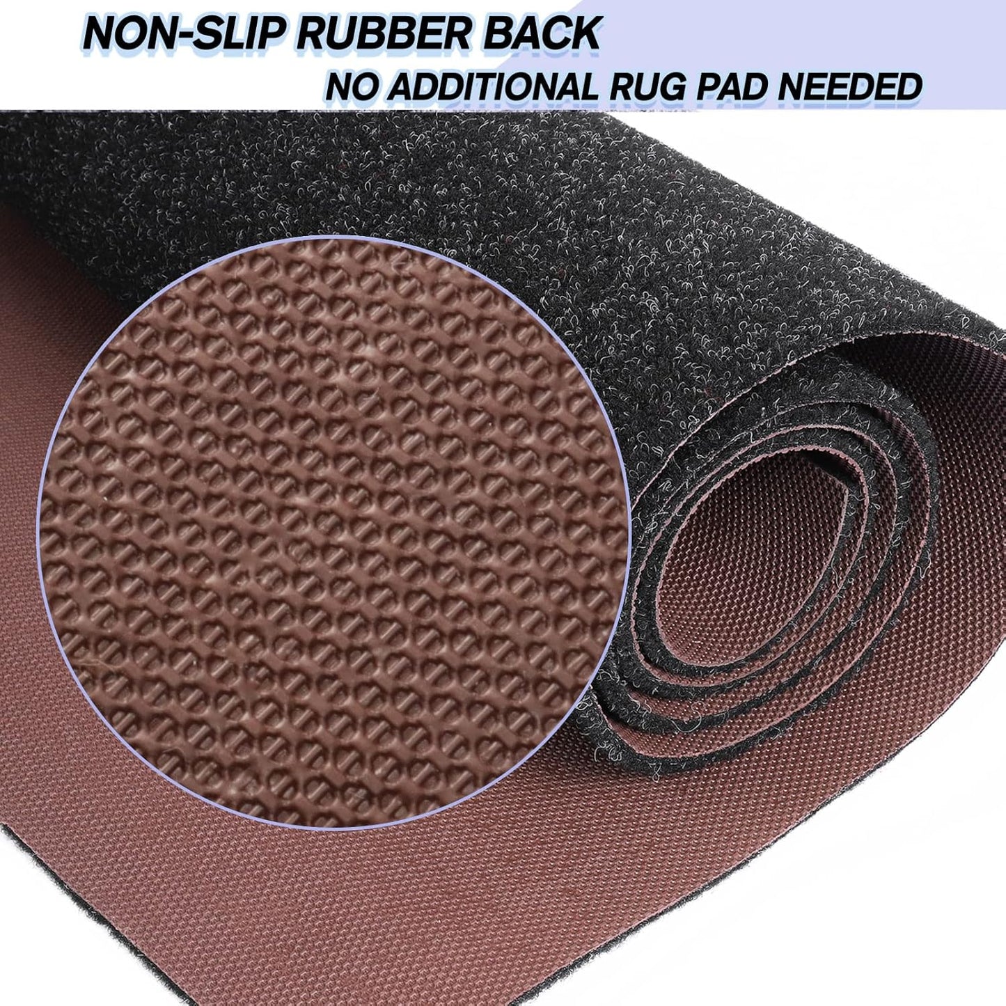 Custom Size Backed Non-Slip Area Rugs Runner, Easy Clean, Waterproof Runner Rugs for Hallway Entryway, Kitchen, Laundry, 4FT x 24FT, Black