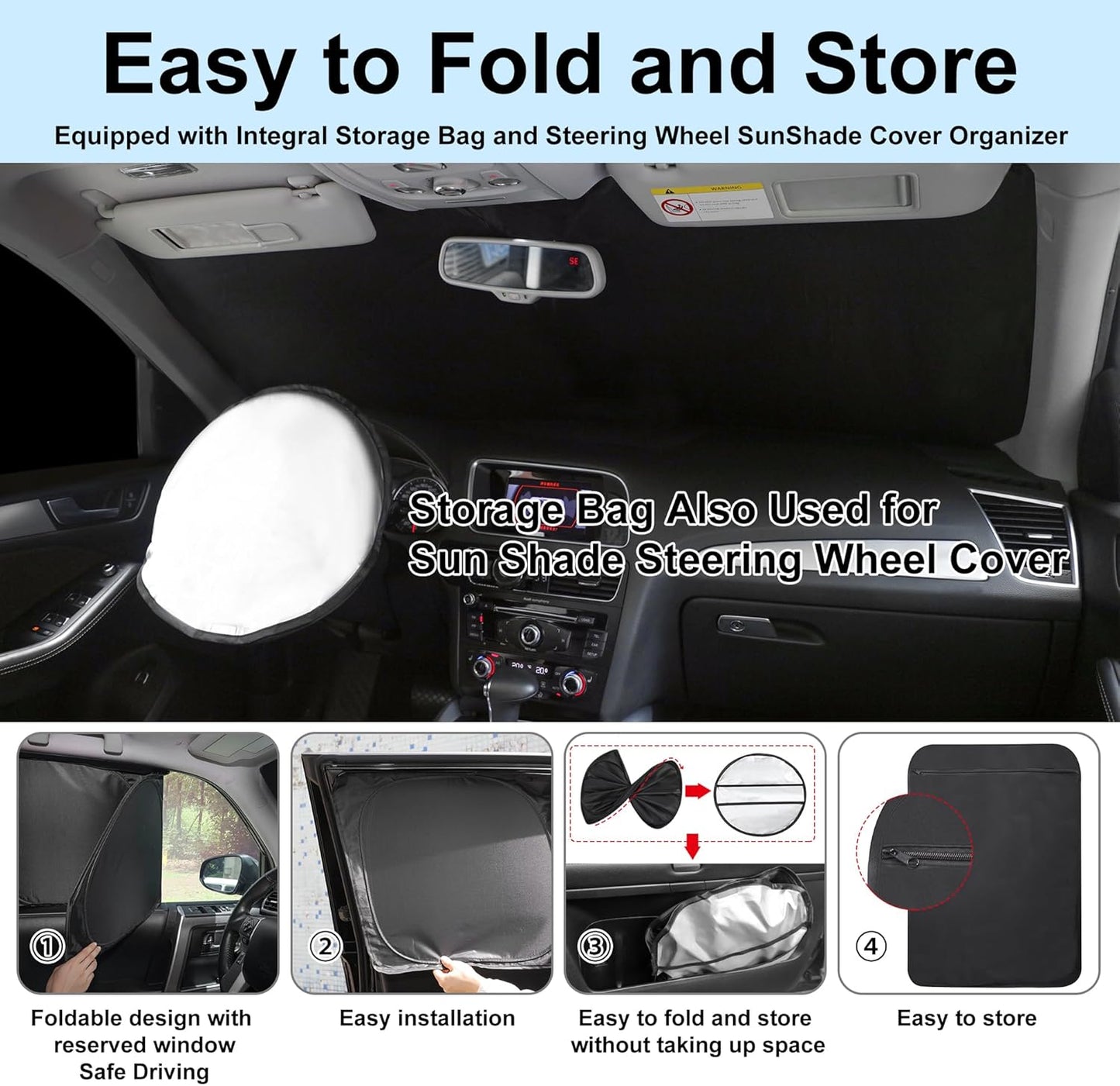 TINGLU Window Shades for Cadillac XT4 2019-2024 2025 Accessories Car Side Full Windows Windshield Sun Shade Sun UV Rays & Privacy Protection for Camping,Napping,and Relaxing 6PCS